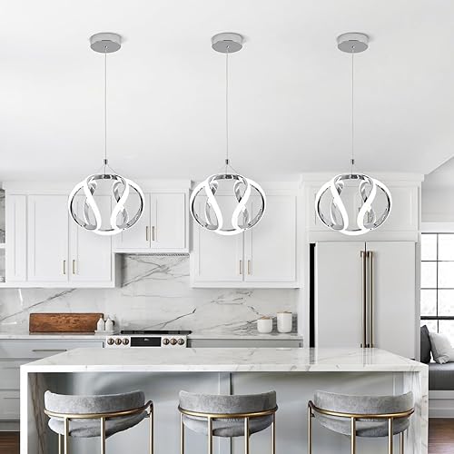 Miniatura 9 de CANEOE Modernas lámparas colgantes LED, 5500 K, iluminación colgante negra para isla de cocina, lámparas colgantes de altura ajustable para comedor,