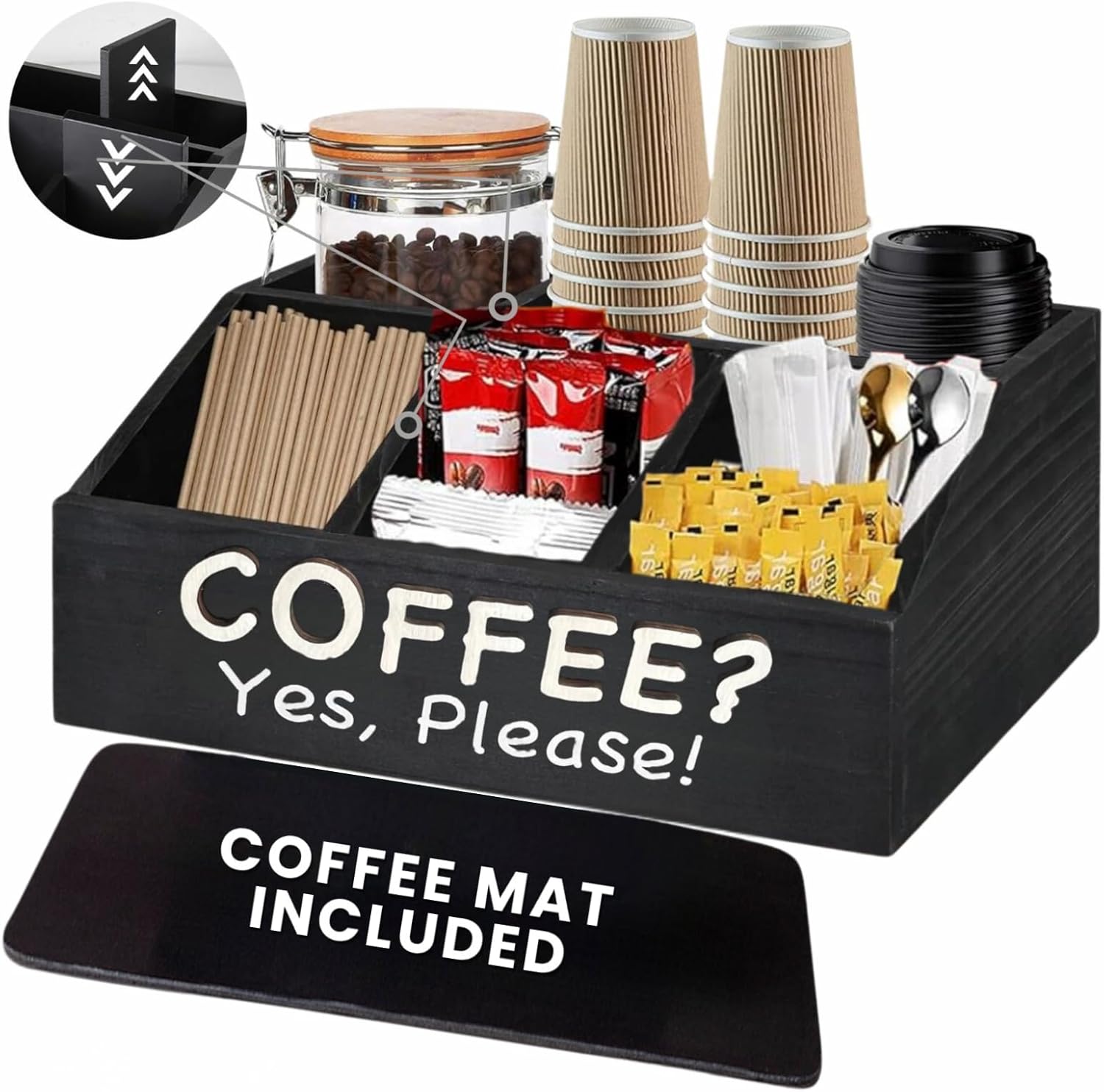 Amazon.com: Barista Emperor Coffee Bar Organizer for Countertop and ...