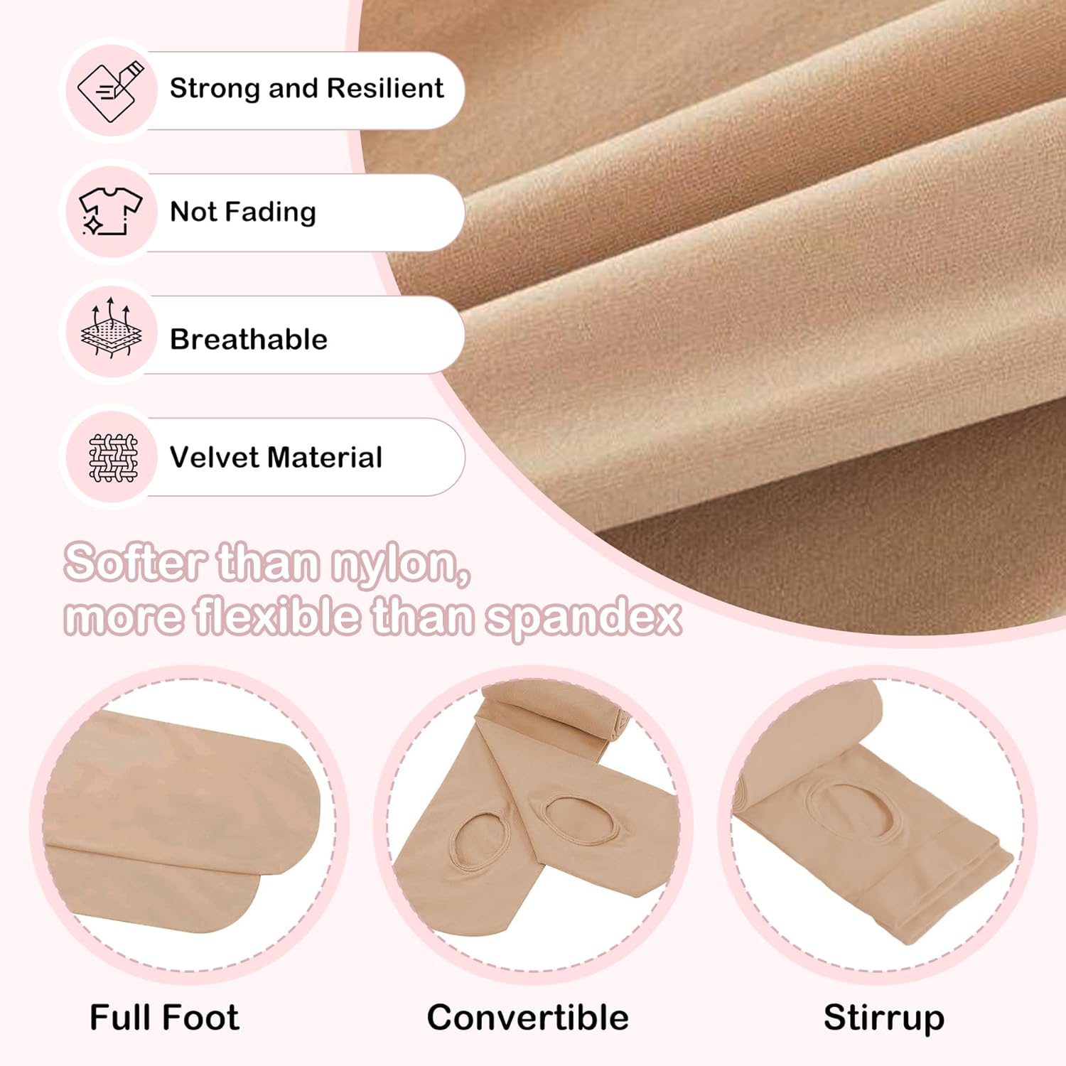 Zando 4 Pairs Toddler Tights for Girls 1-14 Years - Ultra Soft Velvet Girls Ballet Tights for Daily School Christmas - Image 4