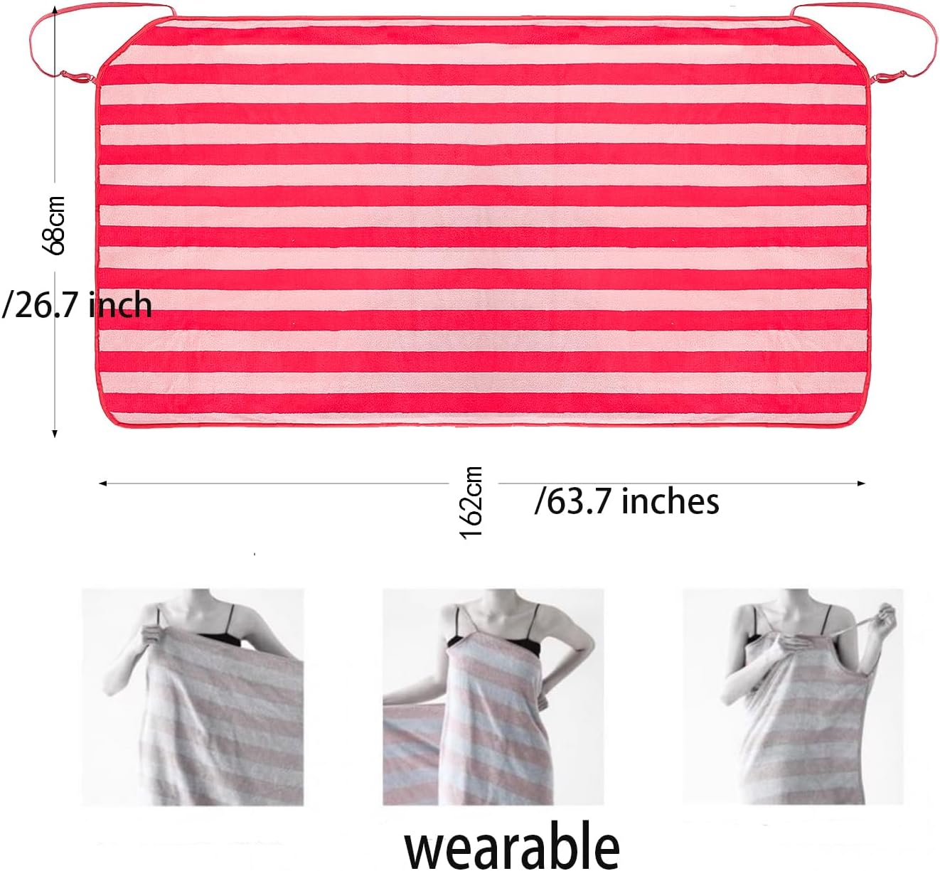 haozaikeji Women Camisole Bathrobe Girl Fashion Sling Bath Towel Shower Spa Robe Spaghetti Strap Dress Absorbent Slip Chemise