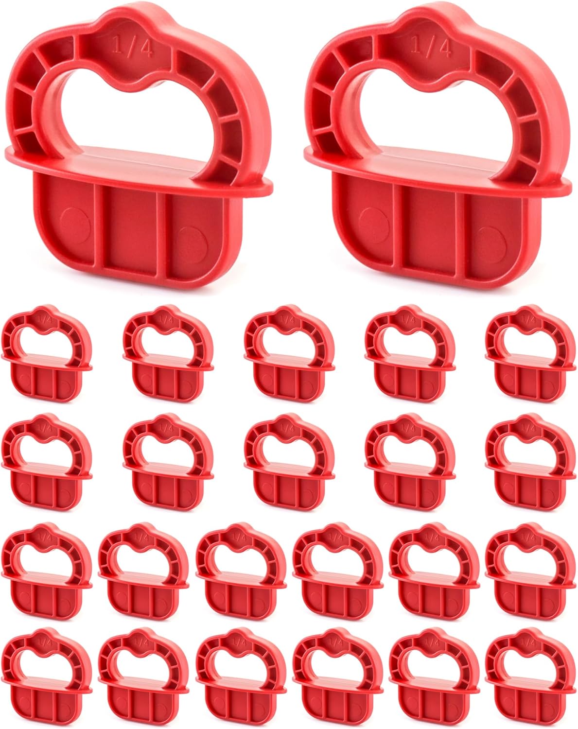 QWORK Deck Board Jig, 24 Pcs 1/4" Gap Deck Board Spacer Rings for Pressure Treated, Composite, PVC, Plank