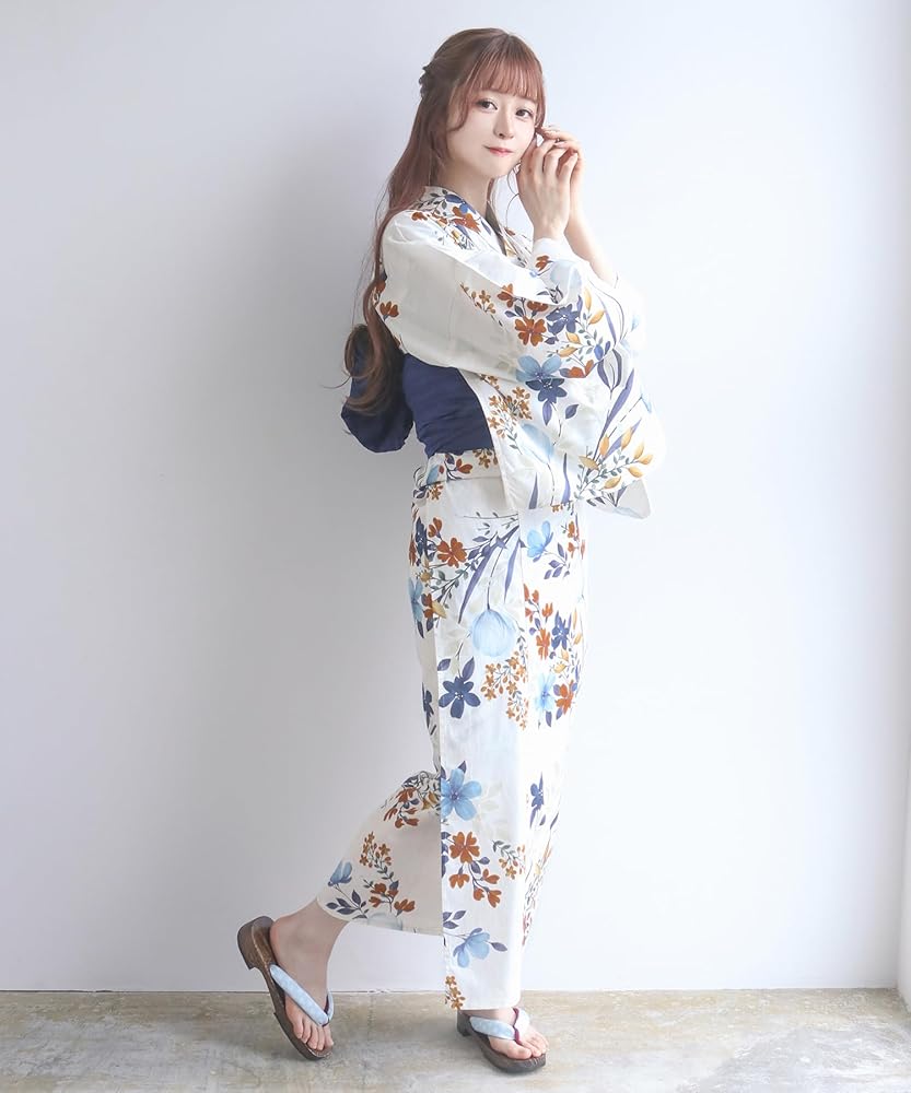 Amazon | [KYOETSU] [キョウエツ] 浴衣セット 変わり織 生成り 二部式