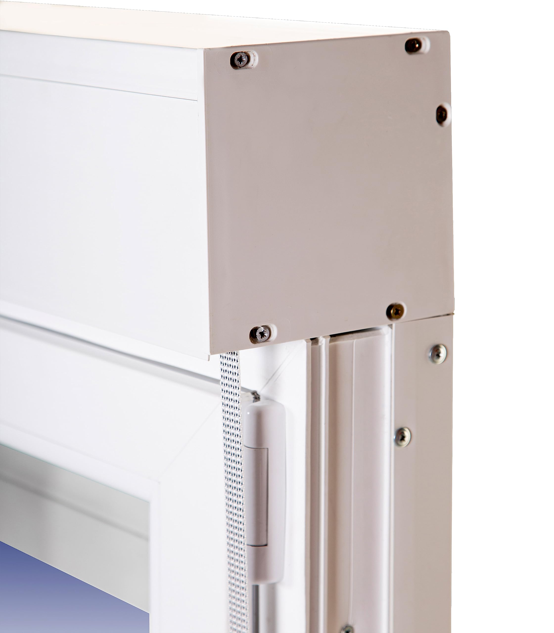 Ventanastock Puerta Balconera PVC 800x2185 Practicable Oscilobatiente 1 hoja apertura Izquierda con persiana de PVC