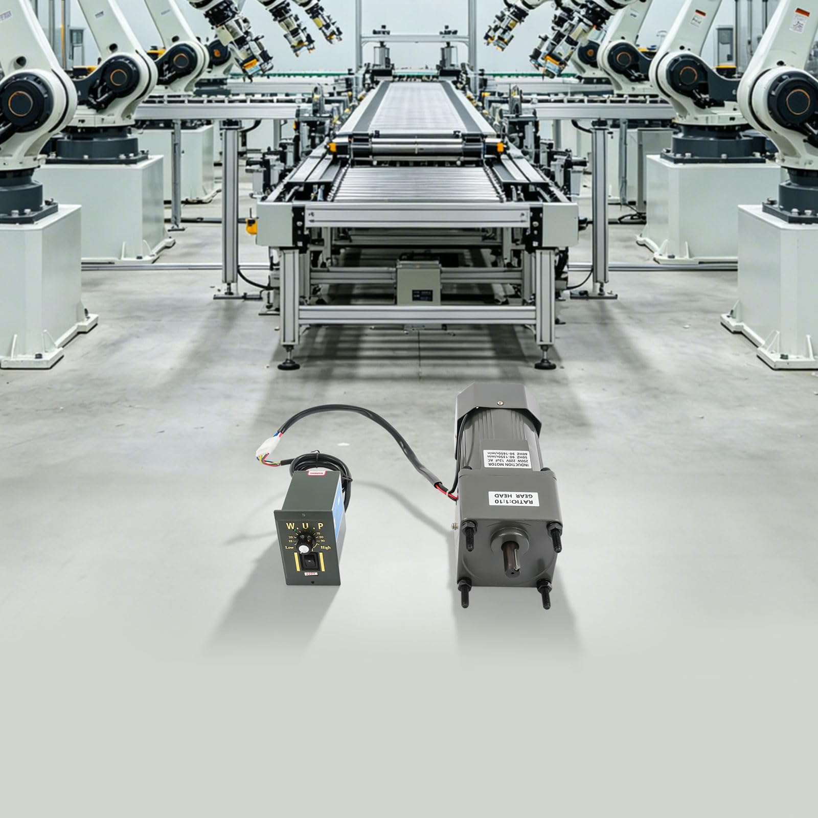Motor de engranaje de 220 V, 10 K 250 W, motor de engranaje helicoidal con reductor y regulador de velocidad, 135 rpm, velocidad ajustable, 60 dB y 40 uF, motor eléctrico para máquinas de cría de