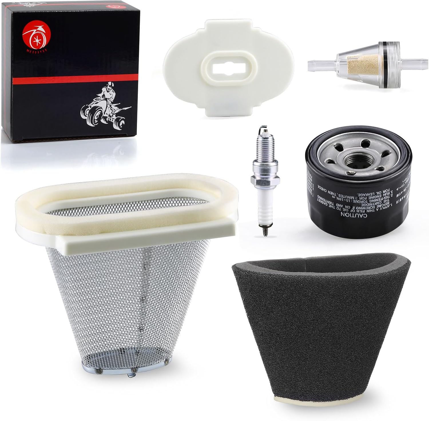 Air Filter & Cage Guide & End Cap Oil Filter Spark Plug For Yamaha Raptor 660R YFM660R 2001 2002 2003 2004 2005