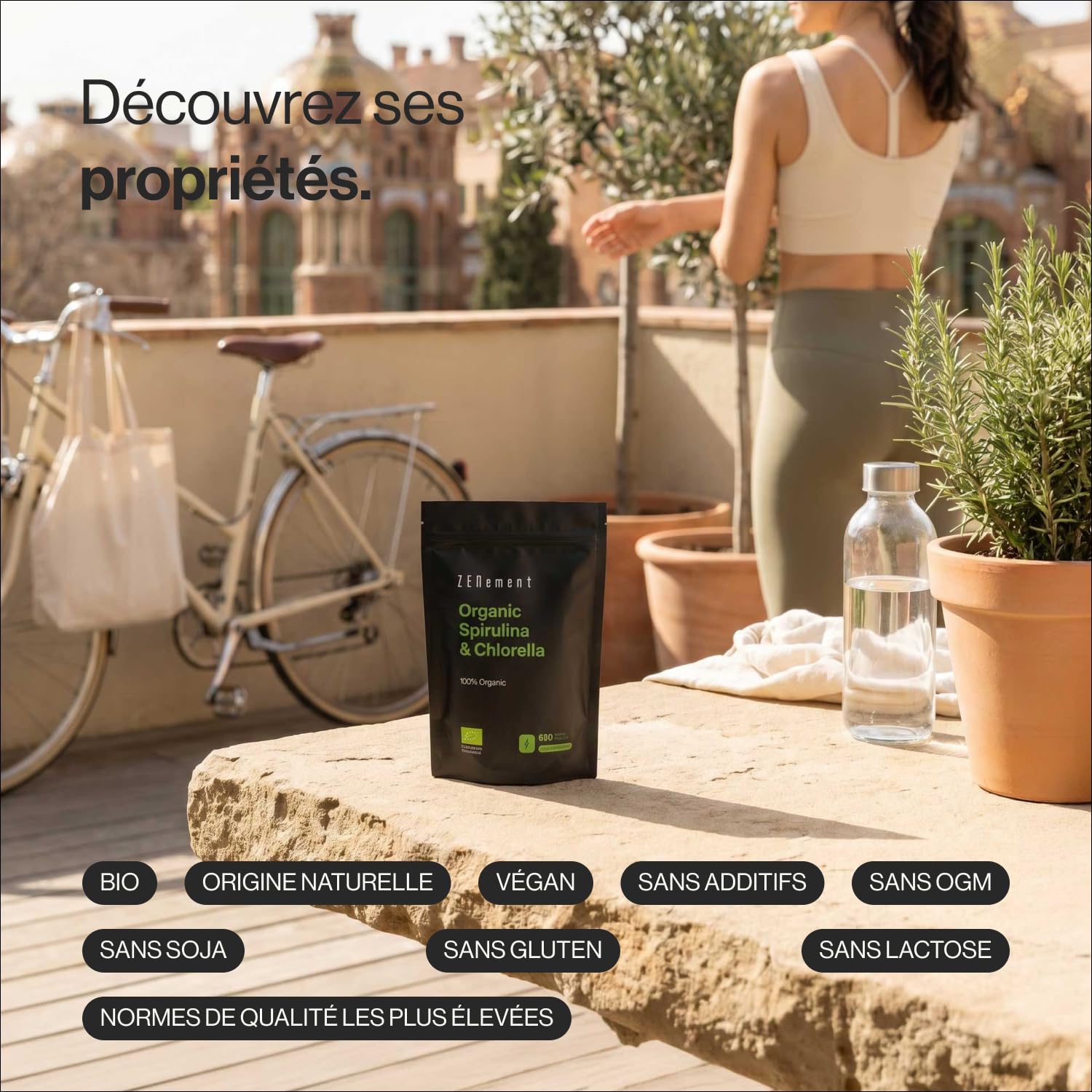 Spiruline & Chlorelle Bio 3000 mg – Paroi Cellulaire Fractionnée – Zenement