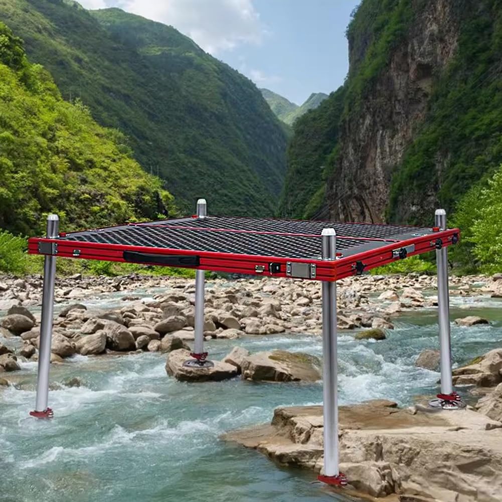 Plateforme de pêche pliable tout terrain : quai portable de rivière et lac