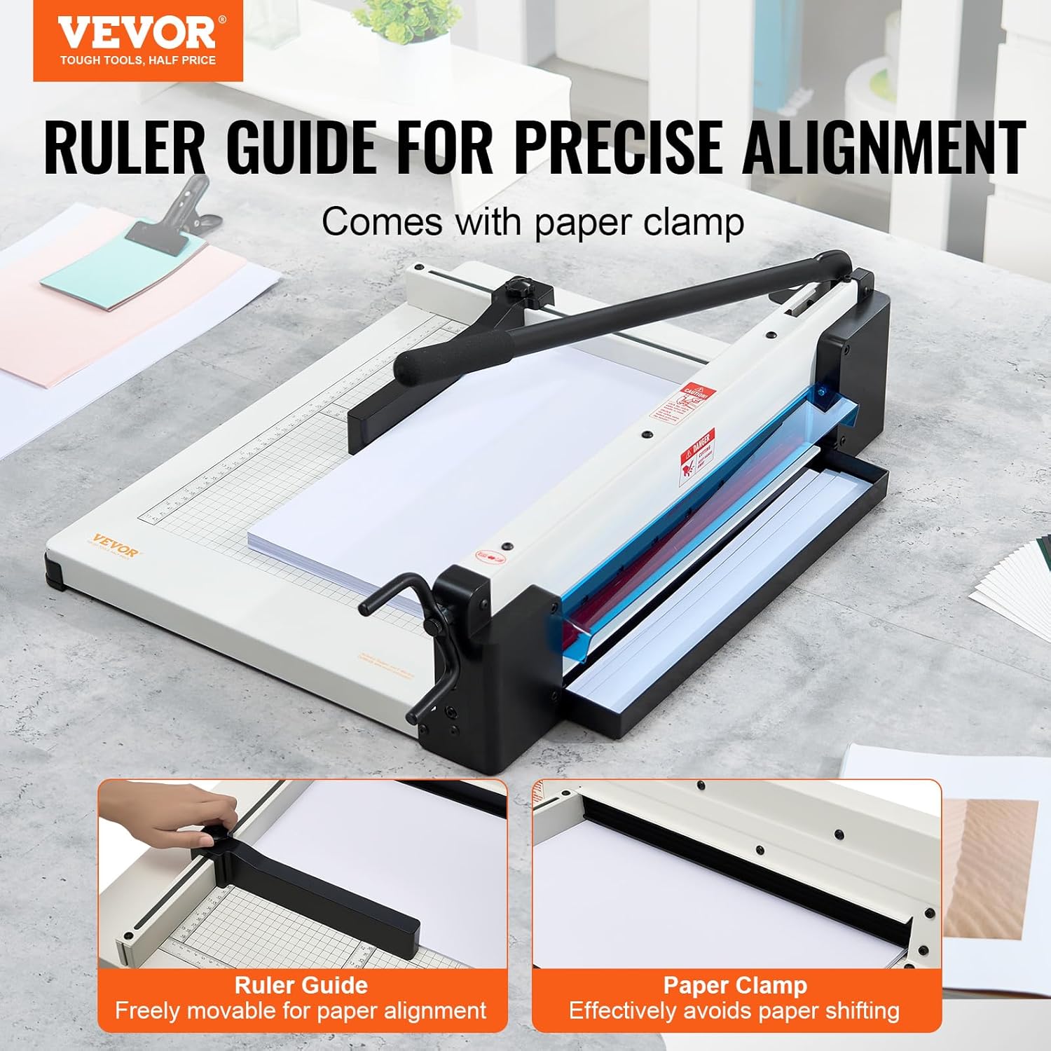 VEVOR Industrial Paper Cutter A3 Heavy Duty Paper Cutter 17 Inch Paper Cutter Heavy Duty 500 Sheets Paper with Clear Cutting Guide for Offices, Schools, Businesses and Printing Shops