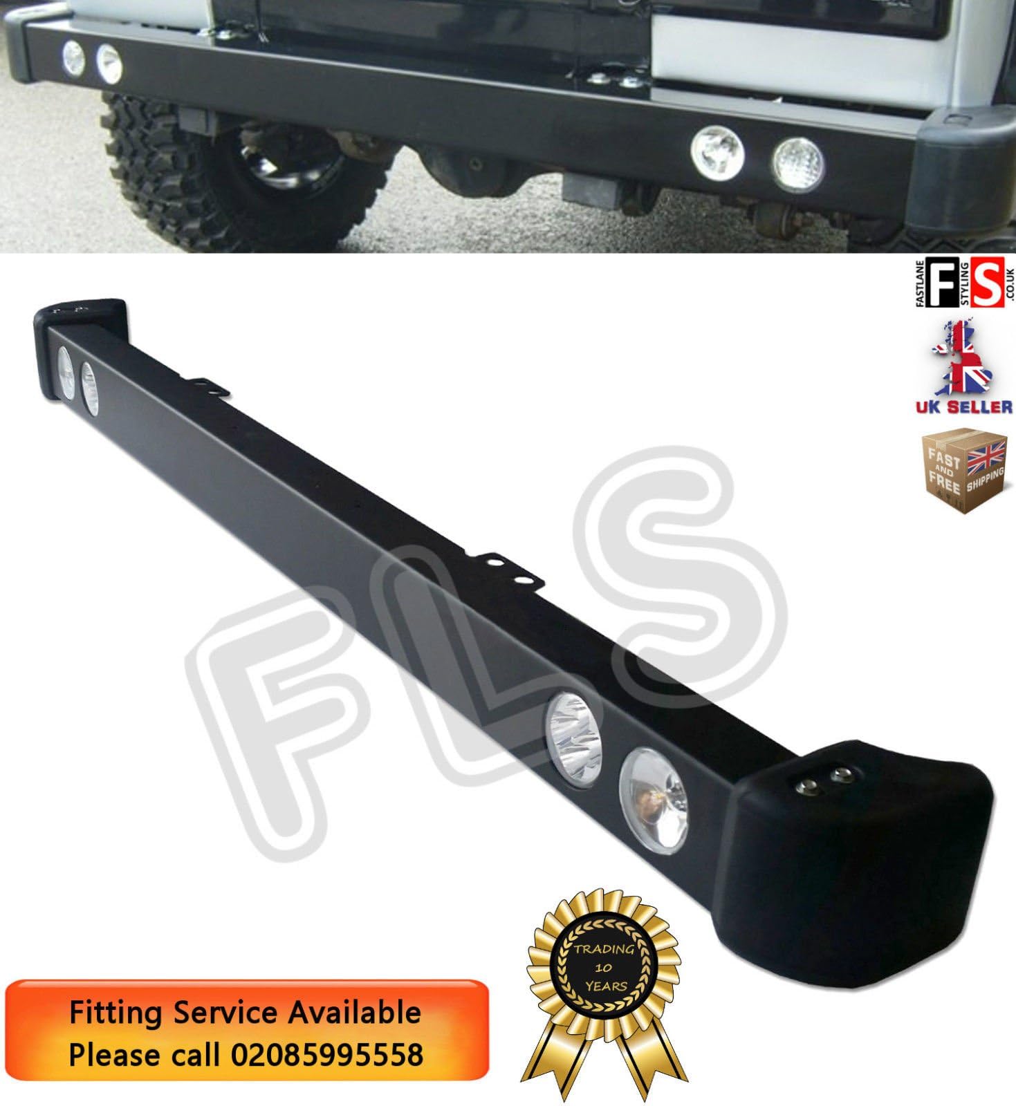 DEFENDER FRONT BUMPER LED DRL & SPOT LIGHTS