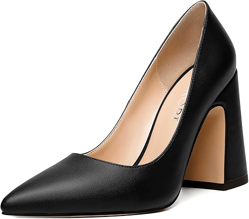 NUMALEO Zapatos de tacón alto para mujer, sin cordones, con puntera puntiaguda, sexy, mate, para club nocturno, 4 pulgadas