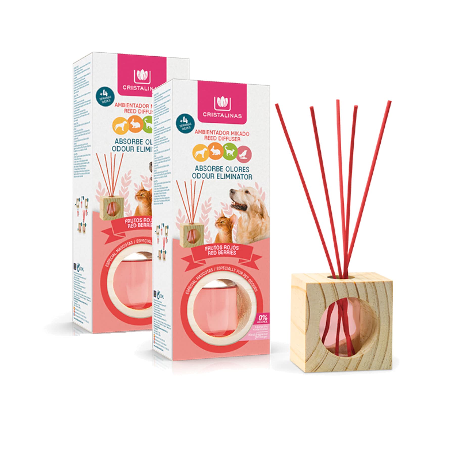 Buy CRISTALINAS Pet Odour Eliminating Reed Diffusers Red Berries Scent 30ml Air Fresheners for