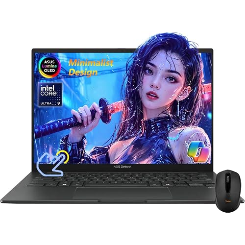 ASUS Zenbook 14" OLED Touch Screen Laptop, WUXGA, Intel Core Ultra 9 285H Up to 5.4GHz, Intel Arc GPU, Copilot, Thunderbolt 4, Wi-Fi 7, Win11 H, w/Wireless Mouse (32GB 7467MHz RAM | 1TB SSD)