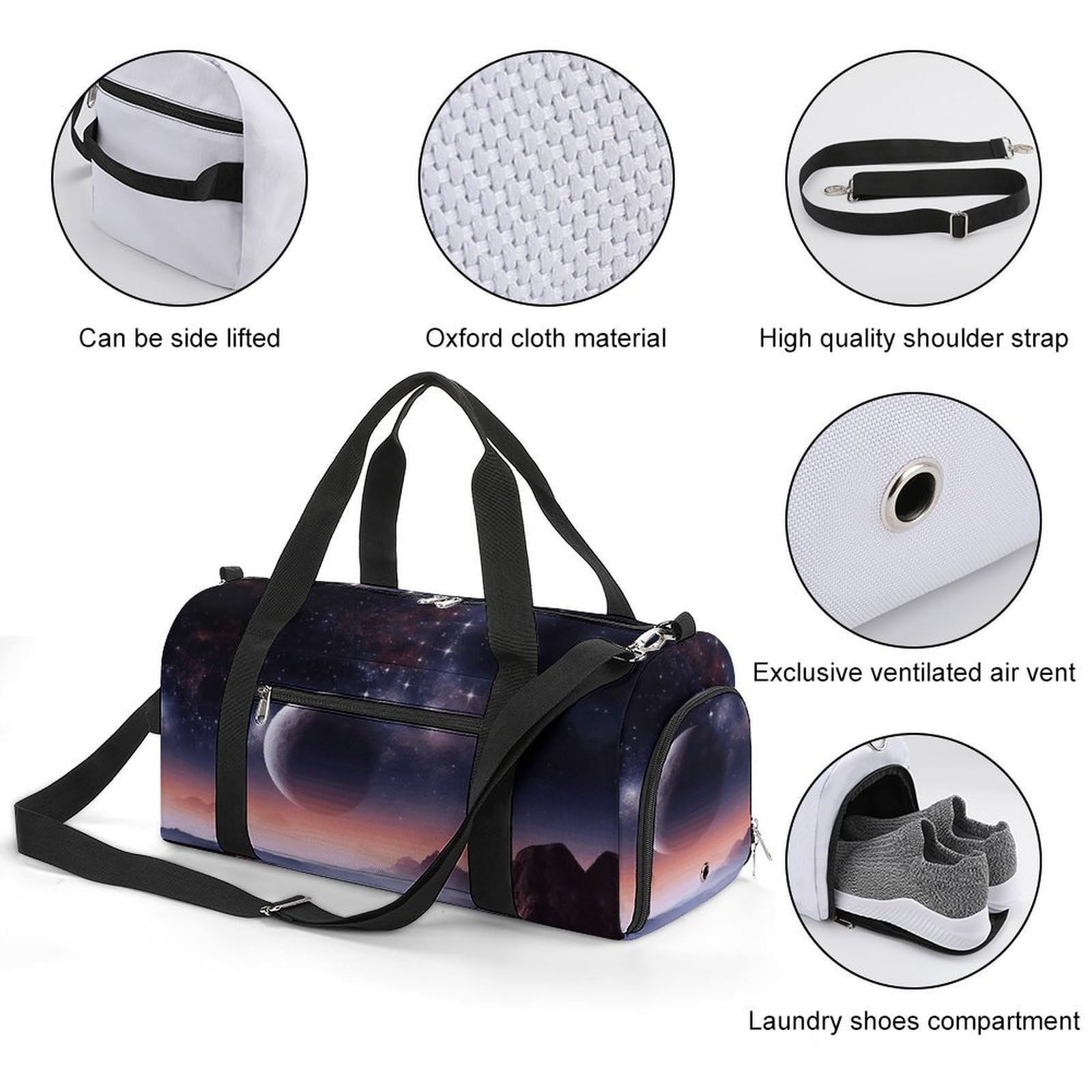 Turnbeutel Galaxy Nature Planet Turnbeutel für Damen Herren Rucksack Turnbeutel mit Schuhfach Wiederverwendbar Turnbeutel Mini Turnbeutel Galaxy Nature Planet Einheitsgröße, Galaxy Nature Planet,