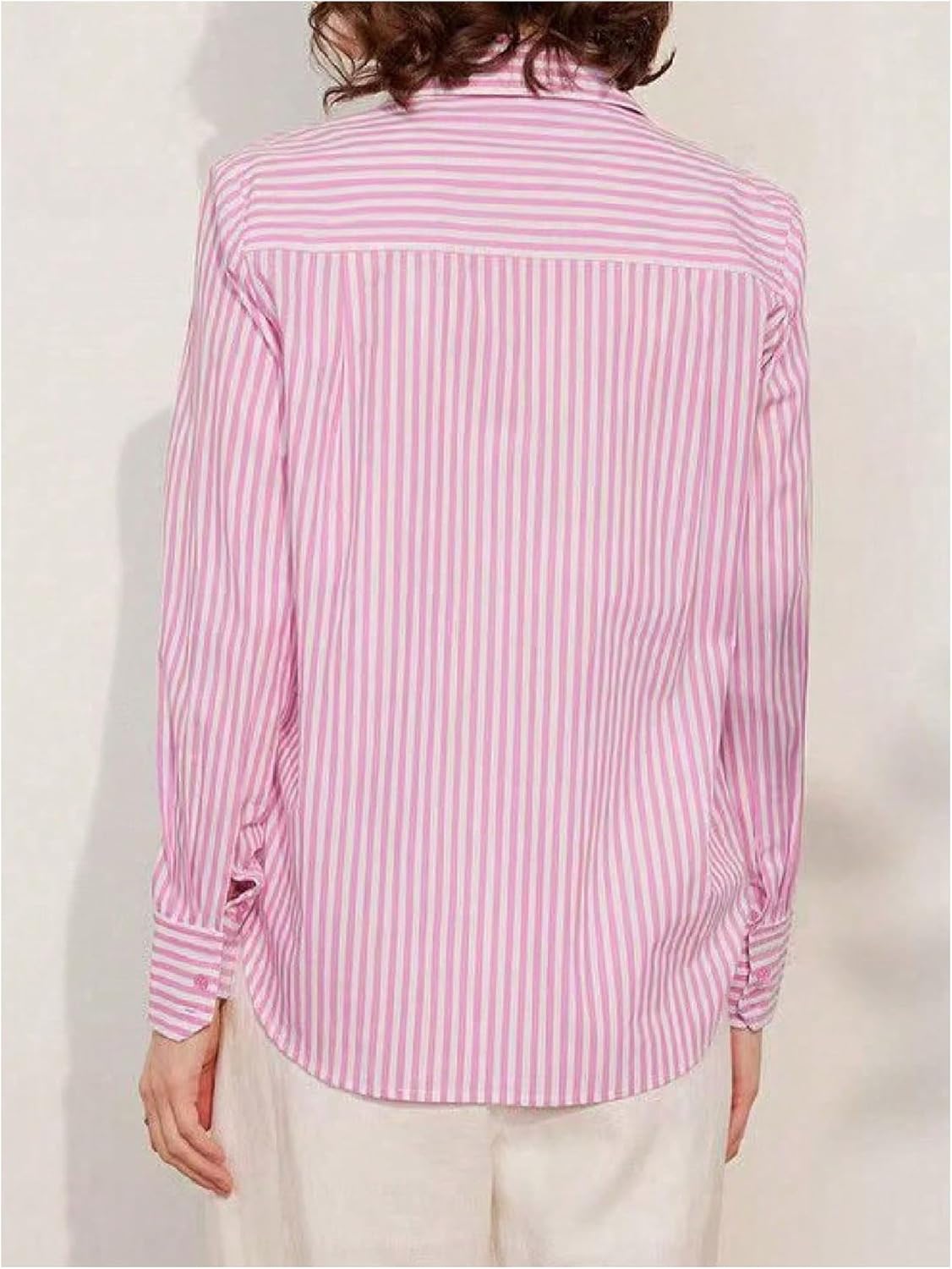 GORGLITTER Women's Button Up Striped Blouse Business Casual Outfit Long Sleeve Dressy Shirts - Image 3