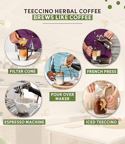 Miniatura 3 de Teeccino Alternativa de café de achicoria – tostado francés orgánico – Café de hierbas | Sustituto del café molido | Prebiótico | Sin cafeína | Sin
