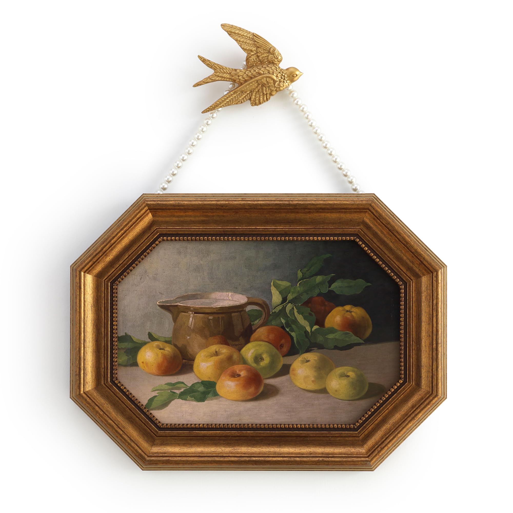 Zelvix Gold Framed Canvas Wall Art Vintage Apple Oil Painting