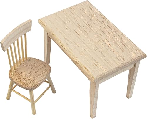 Miniatura 2 de AUEAR, Juego de muebles de madera para mesa de comedor en miniatura, 1 paquete de 5 unidades