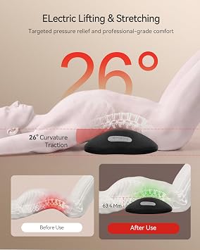 FliKEZE Electric Lumbar Support Pillow with Red Light Massage