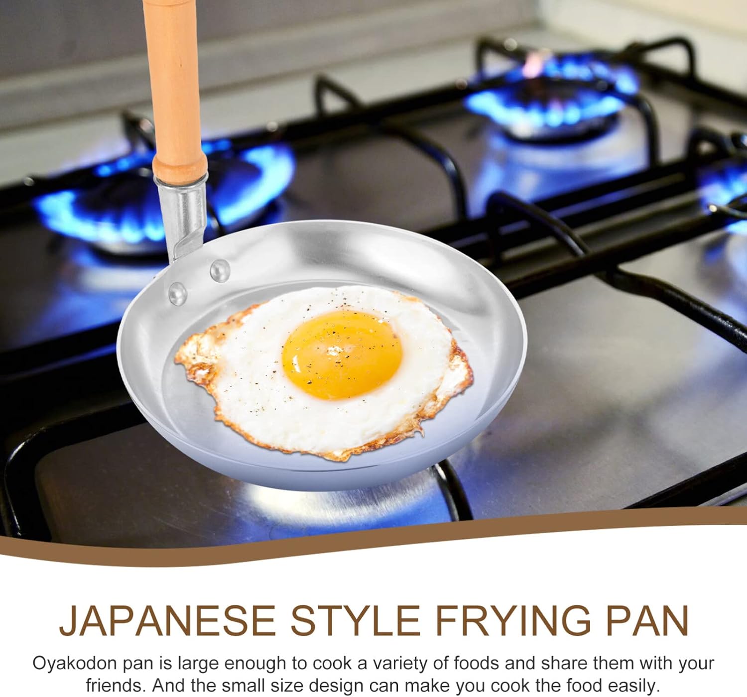 Hemoton Oyakodon Pan Multi-function Frying Pan Vertical Handle for Japanese Cooking Non- to Clean for Family Meals Restaurants