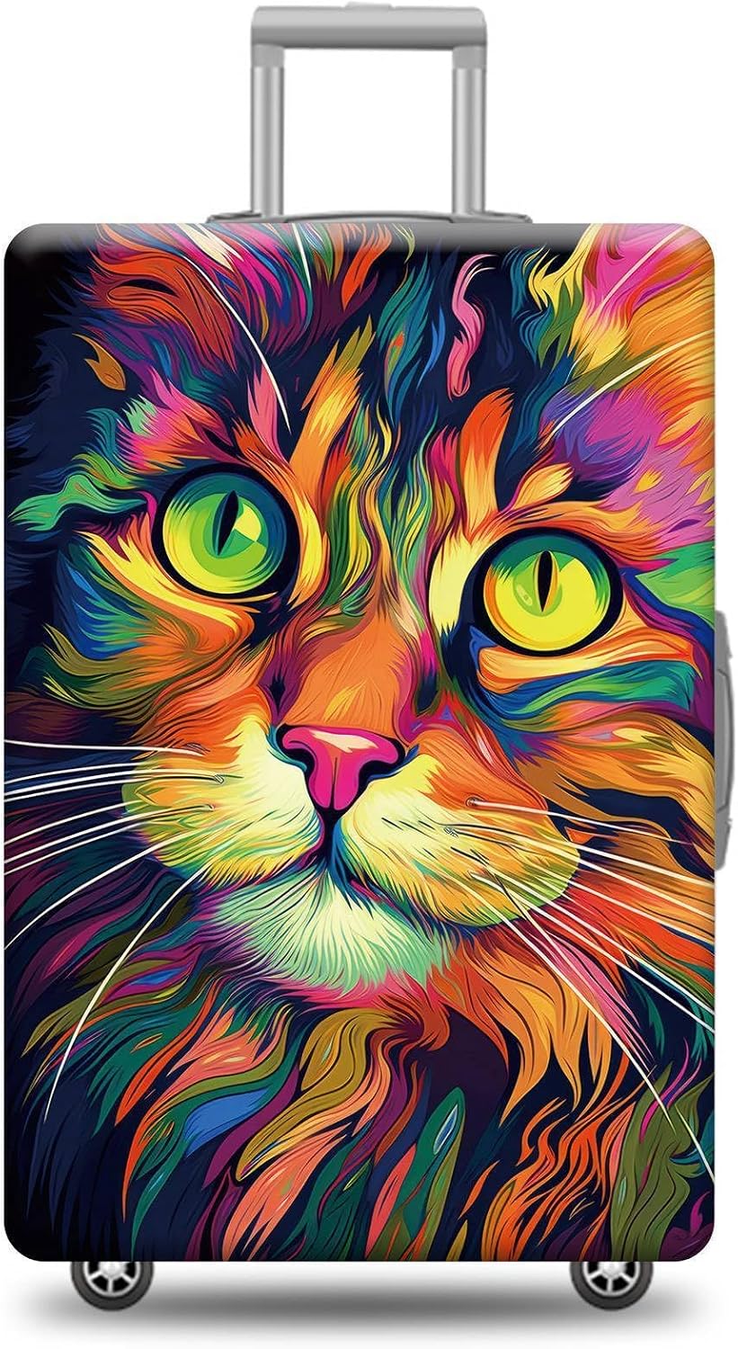 Personalized Luggage Cover Cute Bengal Ragdoll Cat Suitcase Protector Washable Elastic Baggage Cover For Pet Lovers Fits 18"-32" Luggage Style 1