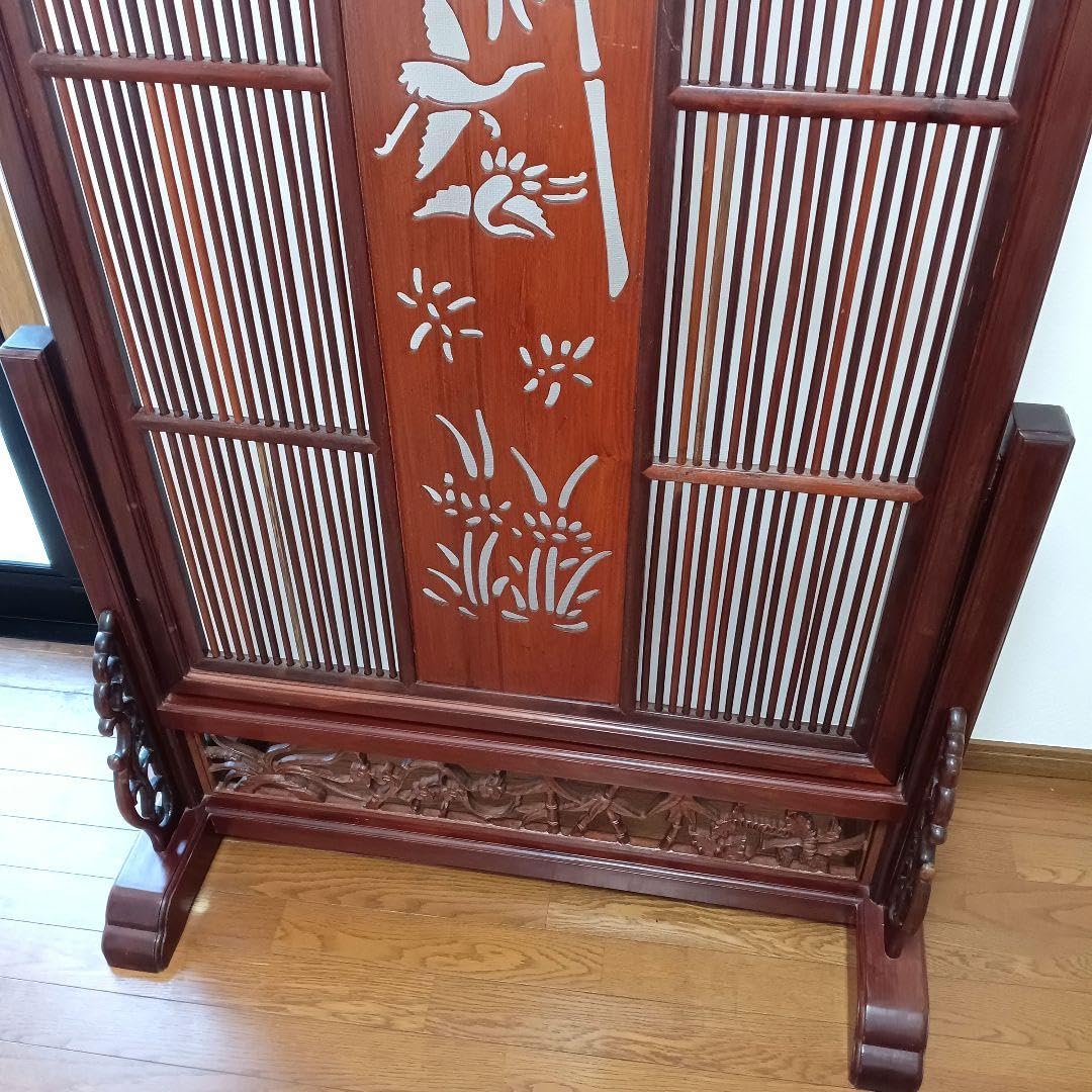 透かし彫り 唐木 衝立 ついたて インテリア アンティーク 目隠し 仕切り板 Amazon.co.jp: 唐木 衝立 ついたて 透かし彫り インテリア