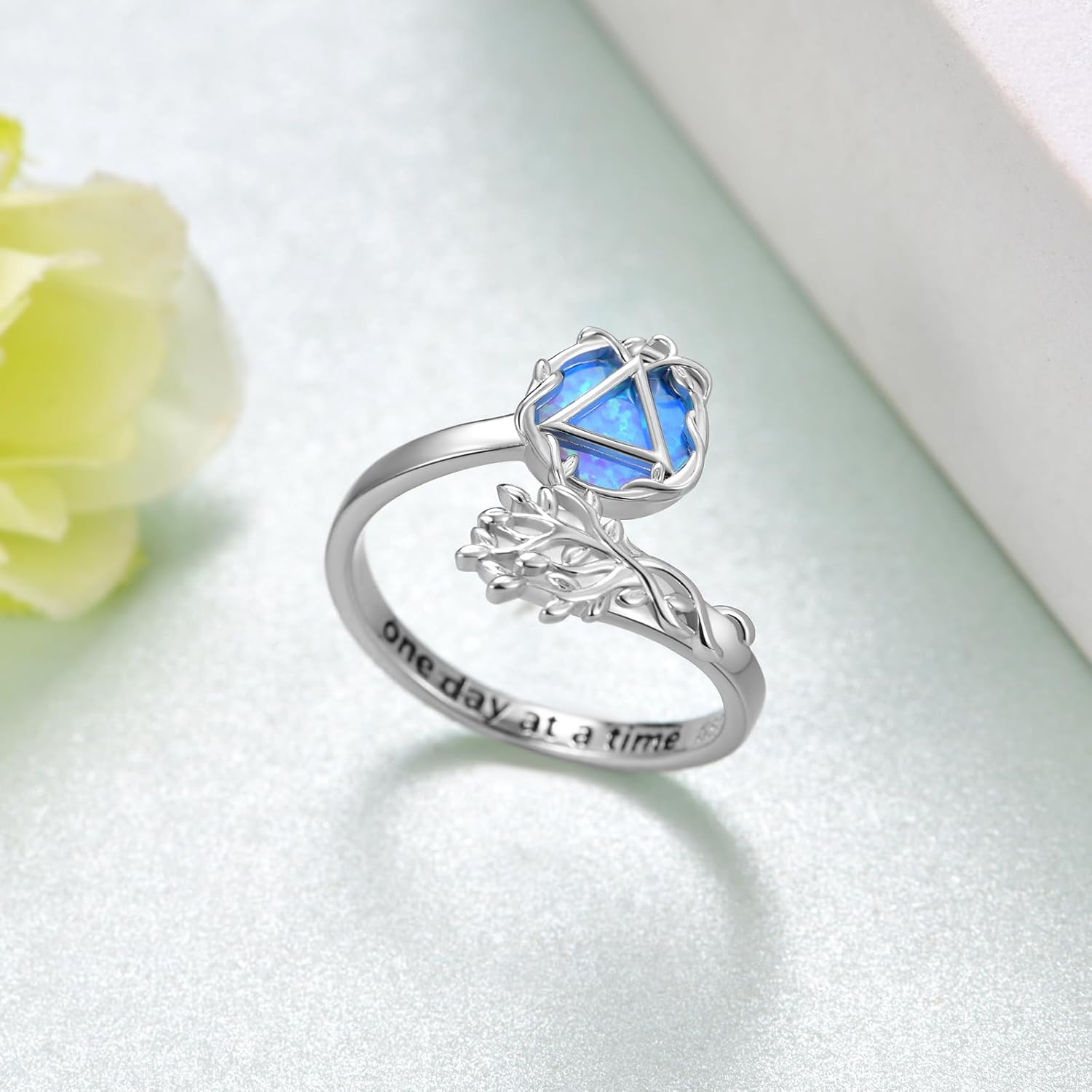 Sobriety Rings 925 Sterling Silver Sobriety Rings for Women Alcoholics Anonymous Ring Best Sobriety Gifts Sobriety Gifts AA ring Jewelry for Women - Image 4