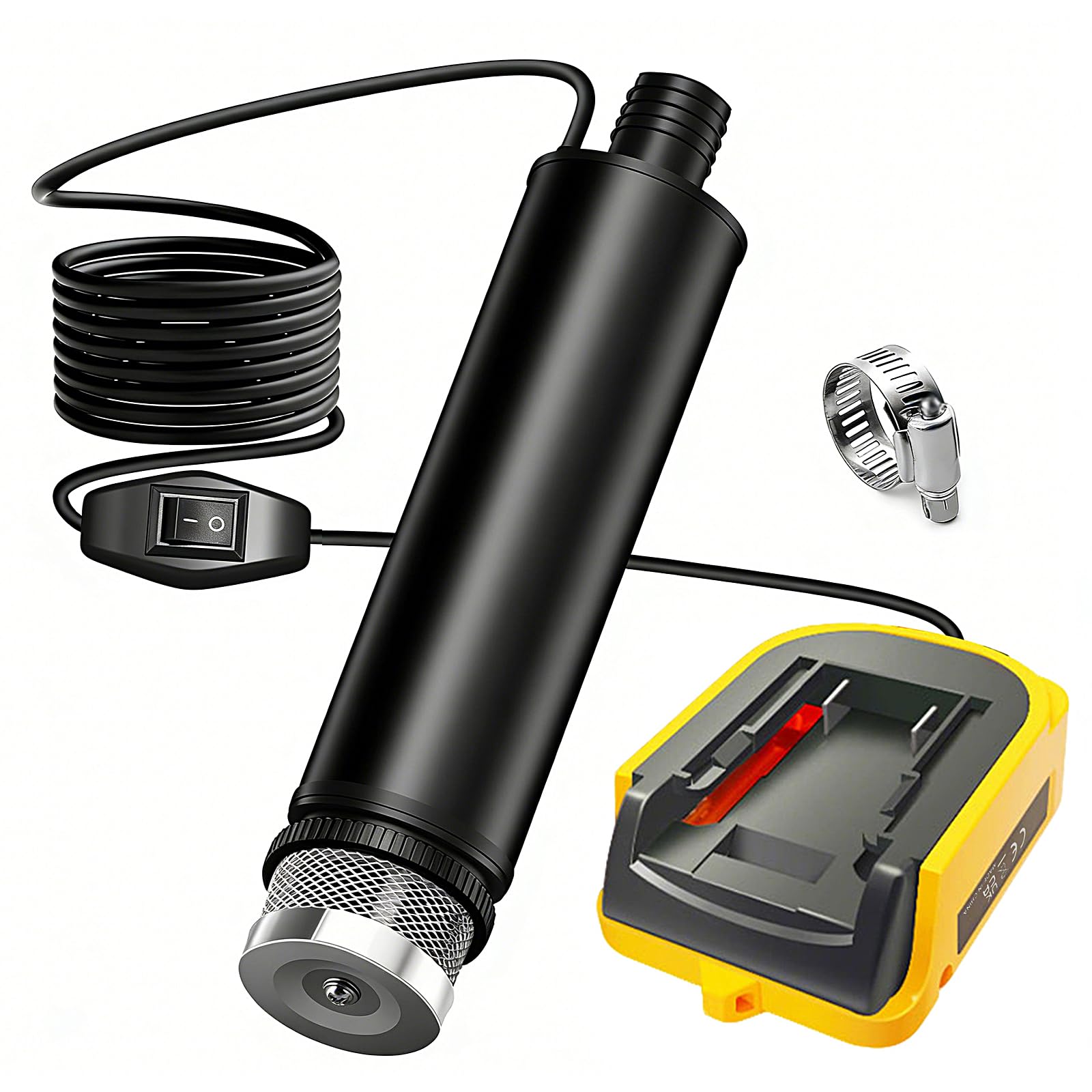 Pompe à eau sans fil compatible avec batterie Dewalt 18V/20V, 30 L/min, câble de 4,2 m, hauteur max 16FT (4,9m), pour jardin piscine spa bassin puisard camping drainage (sans batterie)