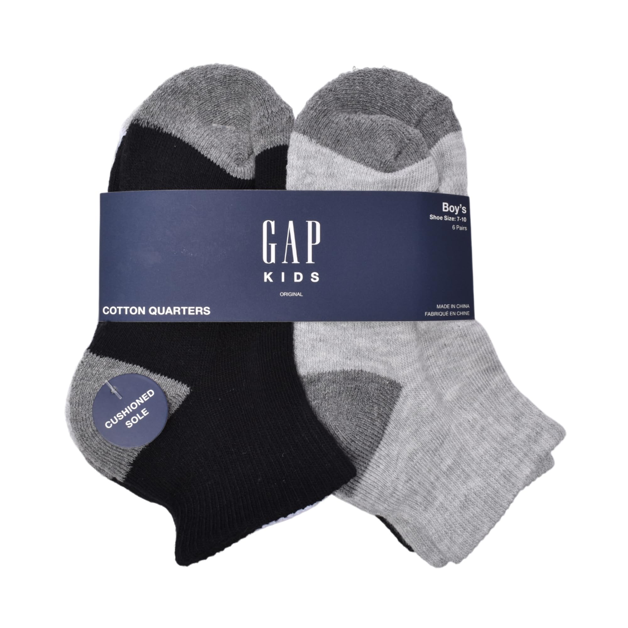 GAP Quarter Crew, Multi-Pack Kids Socks, Soft & Stretchy, Comfortable Calcetines para Niños