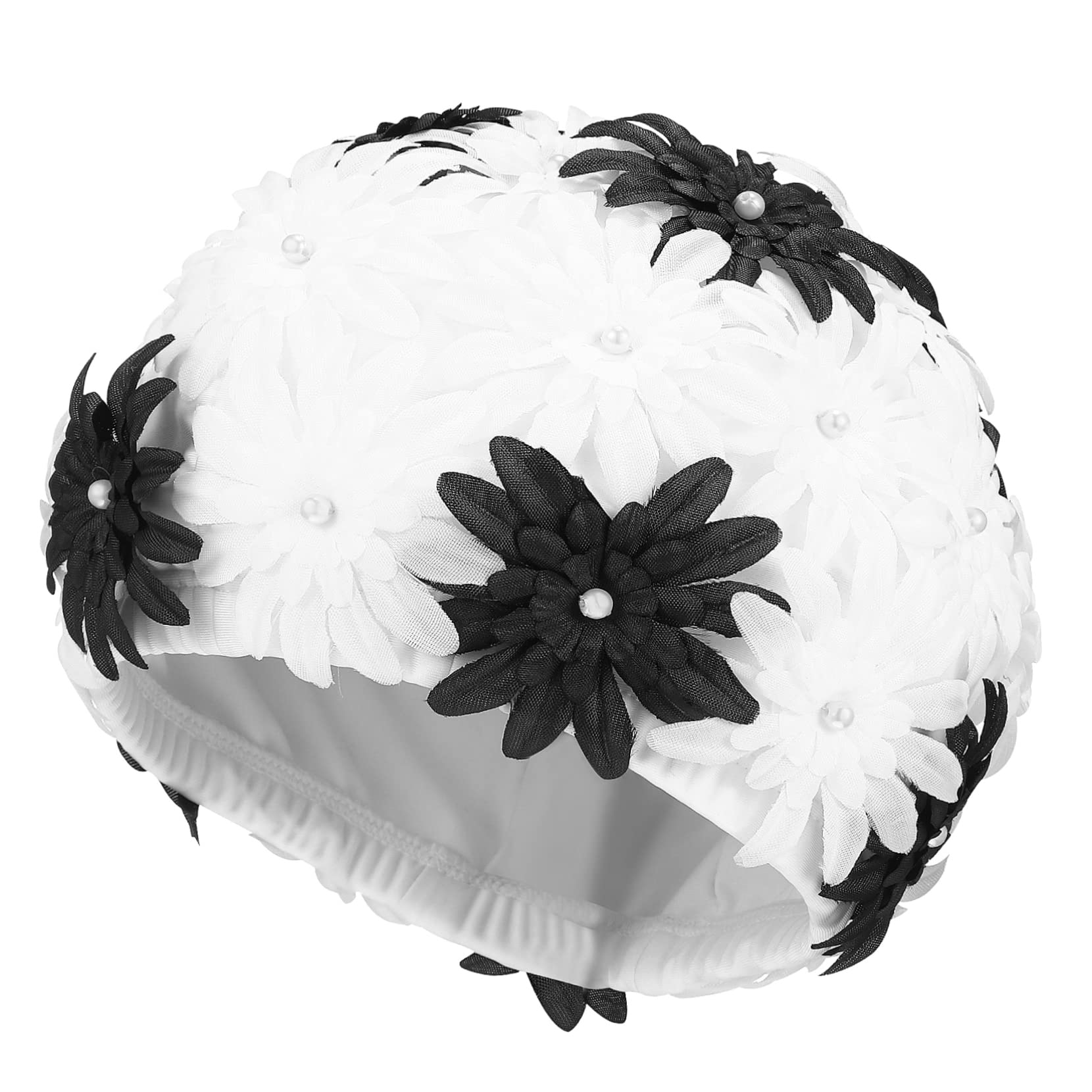 Luxshiny Gorro de Natación Doble Capa con Decoración de Flor de para Mujeres Gorro y Transpirable para Natación Rafting y Actividades Acuáticas