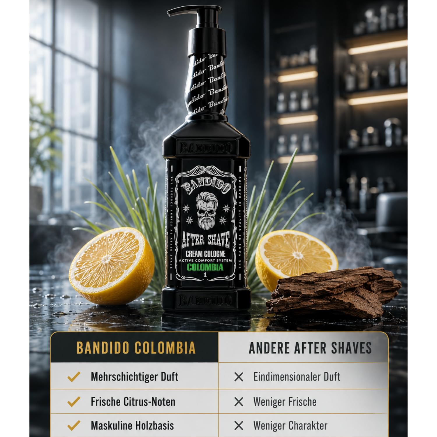 Bandido Barber After Shave Cream Cologne Fresh Lotion Men 350 ml balsam męski po goleniu na mokro pielęgnuje i chłodzi balsam do pielęgnacji skóry wrażliwej (świeży)