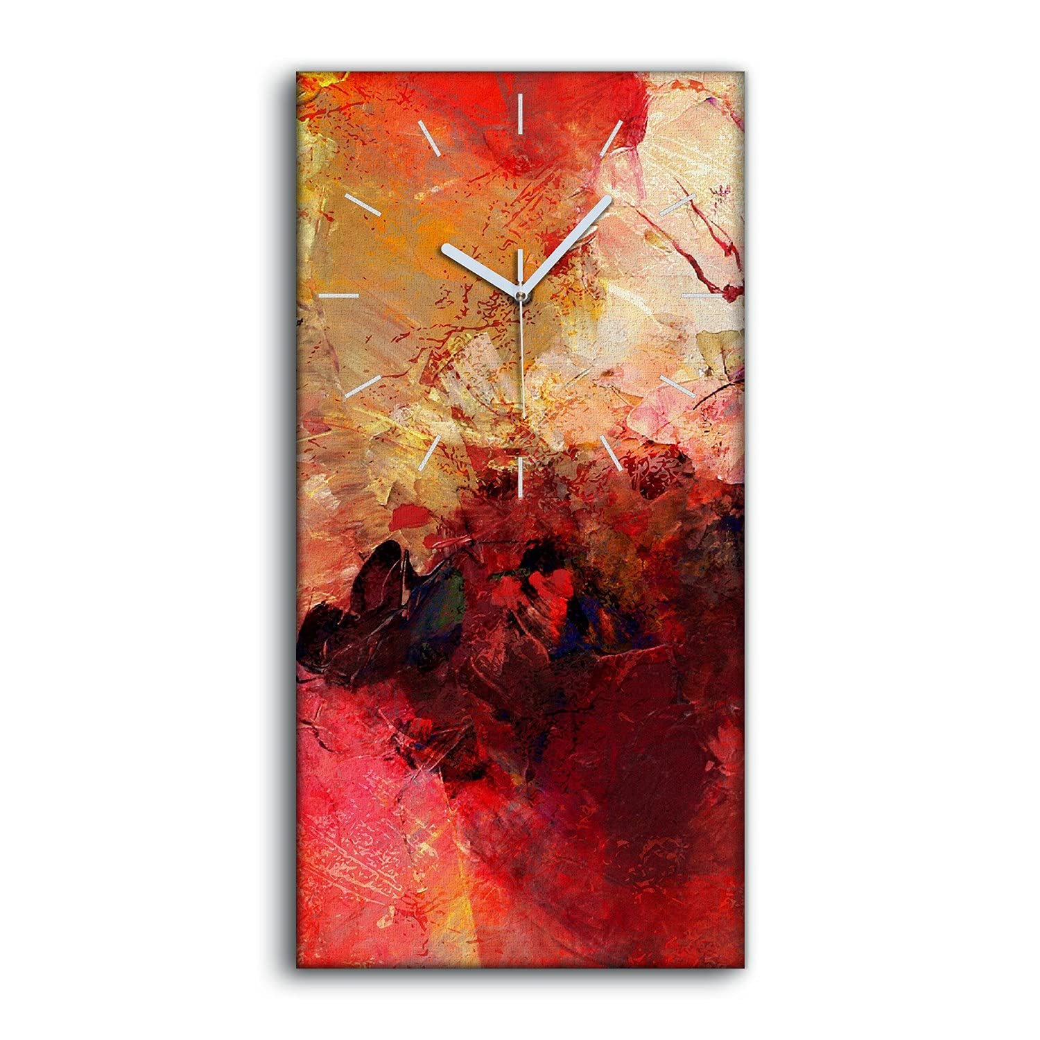 Horloge sur Toile Silencieuse sans Tic-Tac à Mains Blanches Coloray 30x60