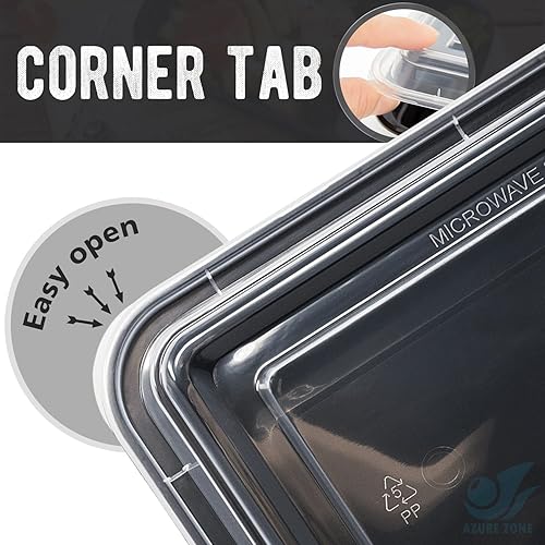 Miniatura 4 de Recipiente rectangular de 24 onzas, paquete de 50 unidades, con tapa, caja Bento de un compartimento, apilable, apto para congelador, microondas,