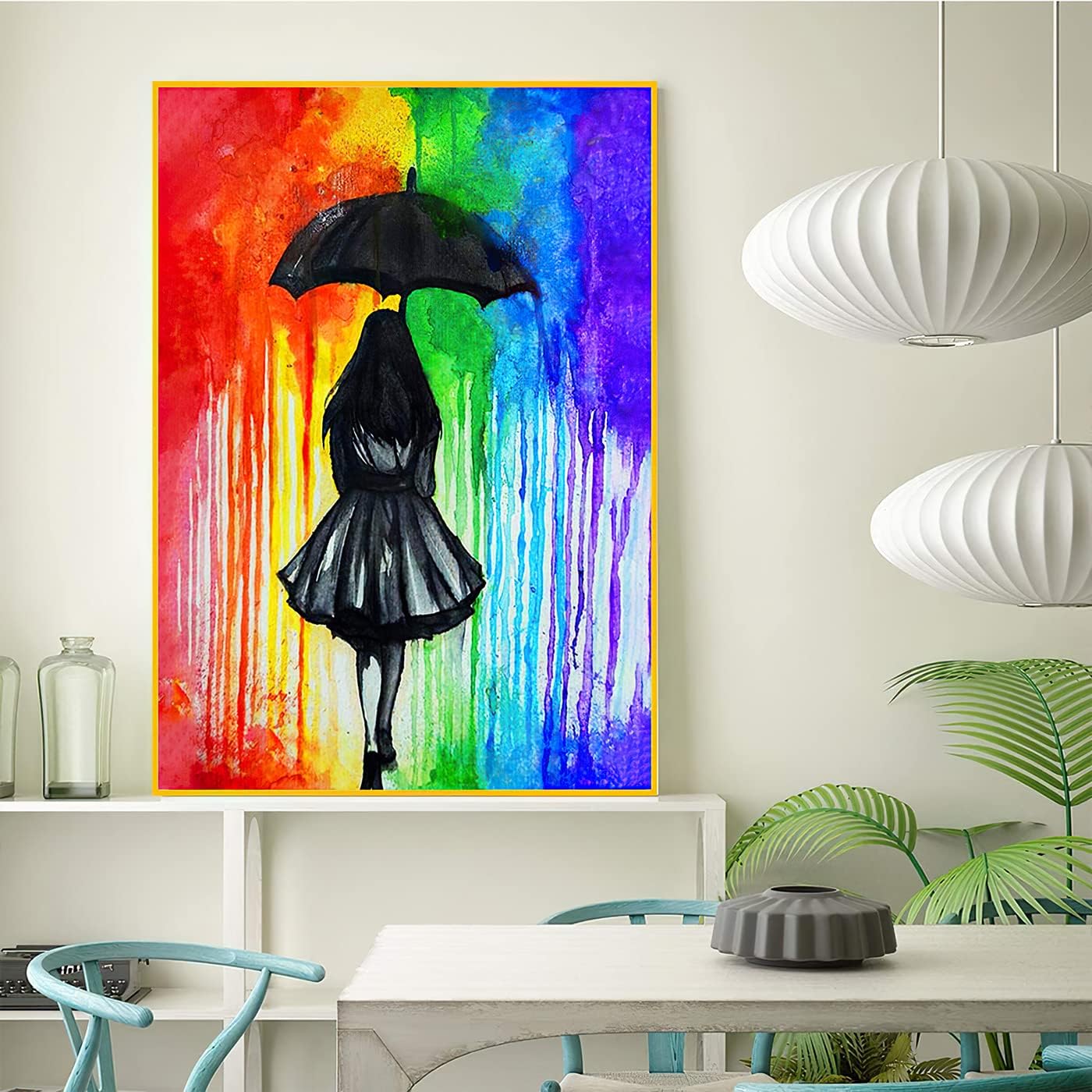 TINY FUN 5D Diamond Art Painting Kits for Adults DIY Full Drill Girls Gem Painting with Round Diamonds for Home Wall Decor(12x16in)