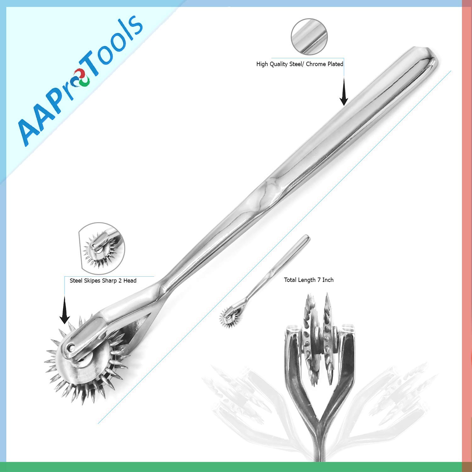 AAProTools 2 Row Spiked Wartenberg Pinwheel Torture Tool Diagnostic