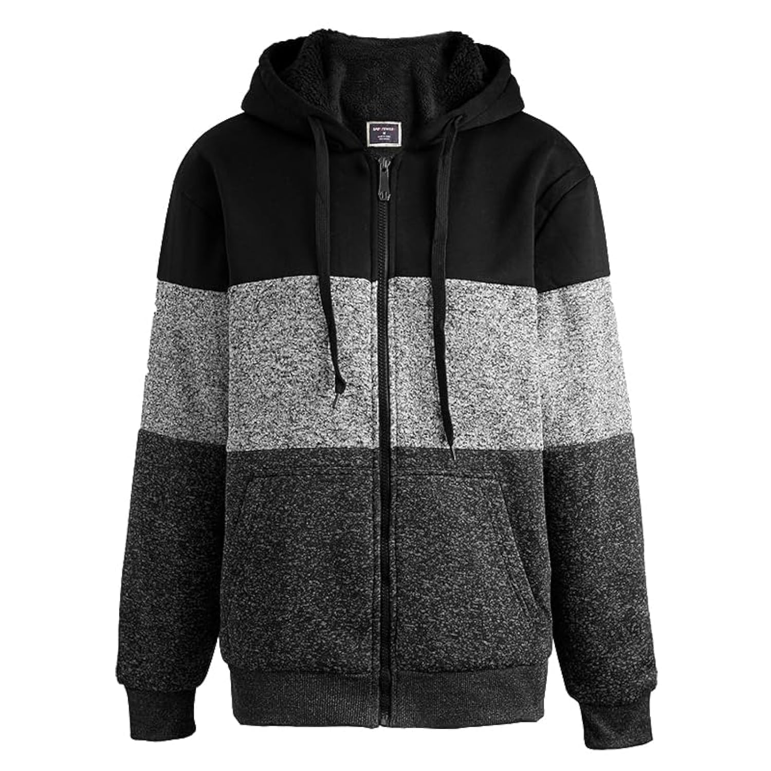 LeeHanTon Heavyweight Hoodies for Men Jackets Comfy Sherpa Lined Zip Up Hoodie Coats with Pockets Outerwear