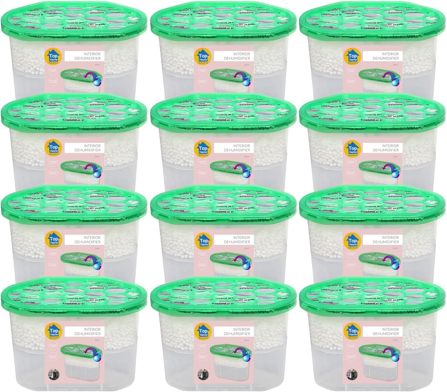 Top Home Solutions® Scented Interior Dehumidifiers Disposable – Moisture Absorber 500 ml for Bedroom, Bathroom, Wardrobe, Kitchen, Caravan, Office