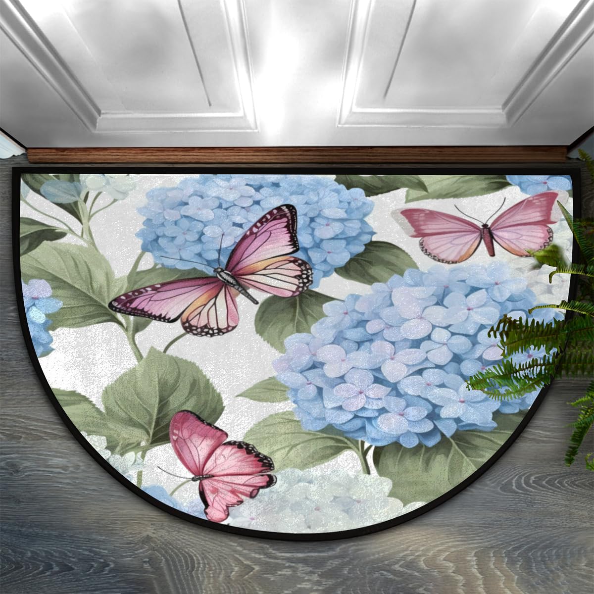 Tapis fleurs d'hortensia et papillon pour décorer la maison 61x91,4 cm