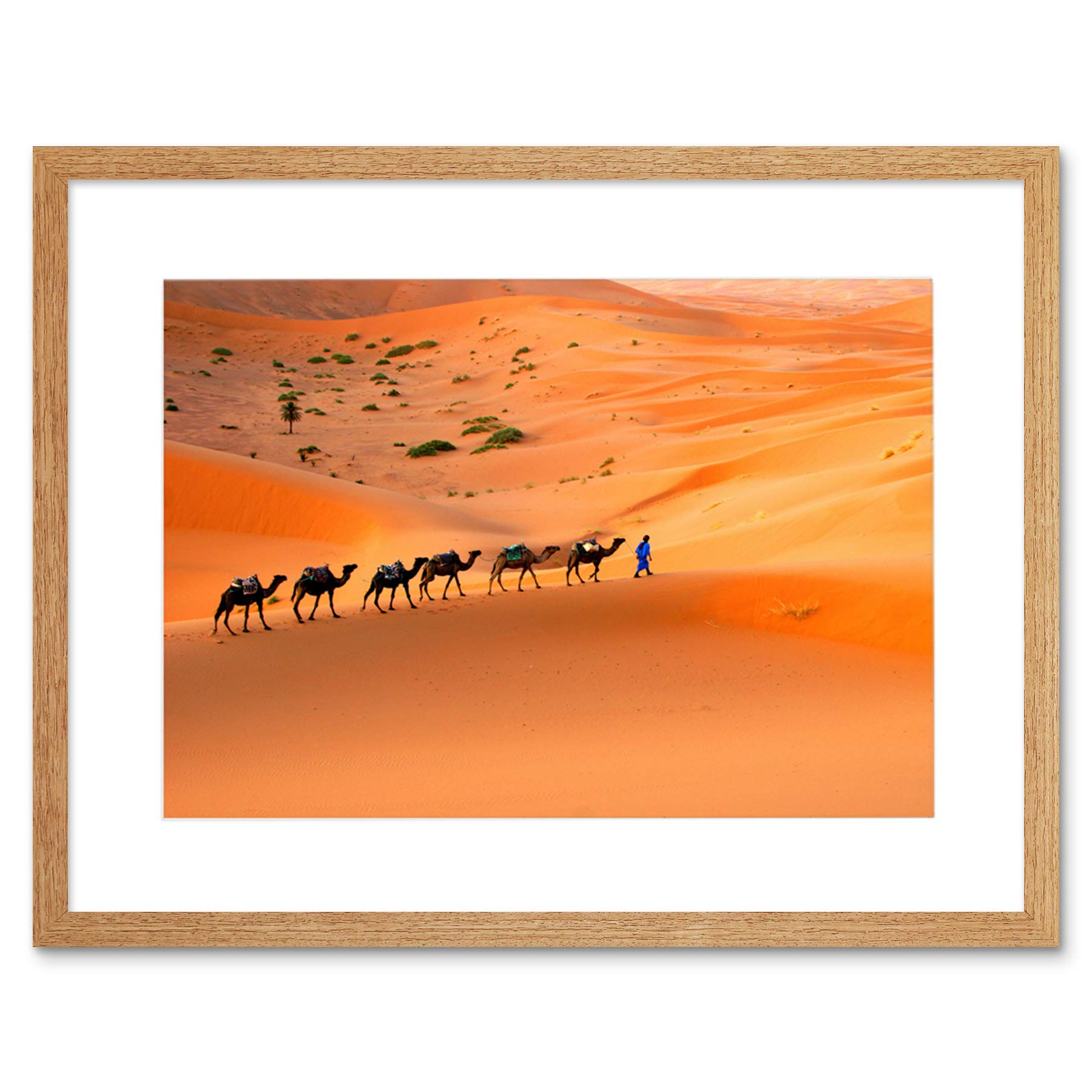 Wee Blue Coo Camel Caravan Train Desert Sand Nomad Picture Framed Wall Art Print