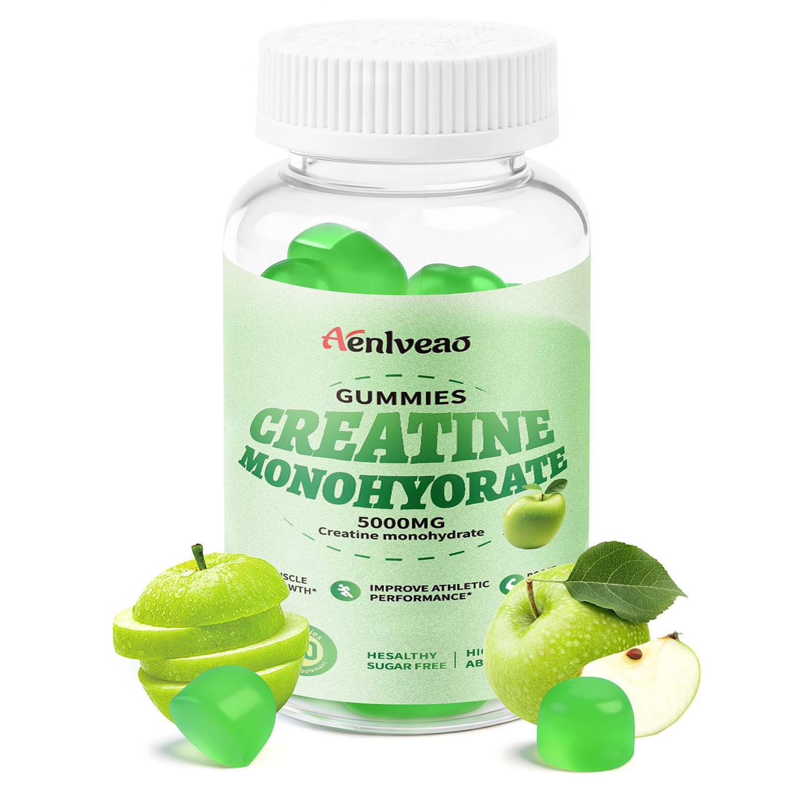 5g Creatine Monohydrate Gummies for Men & Women(Green Apple)