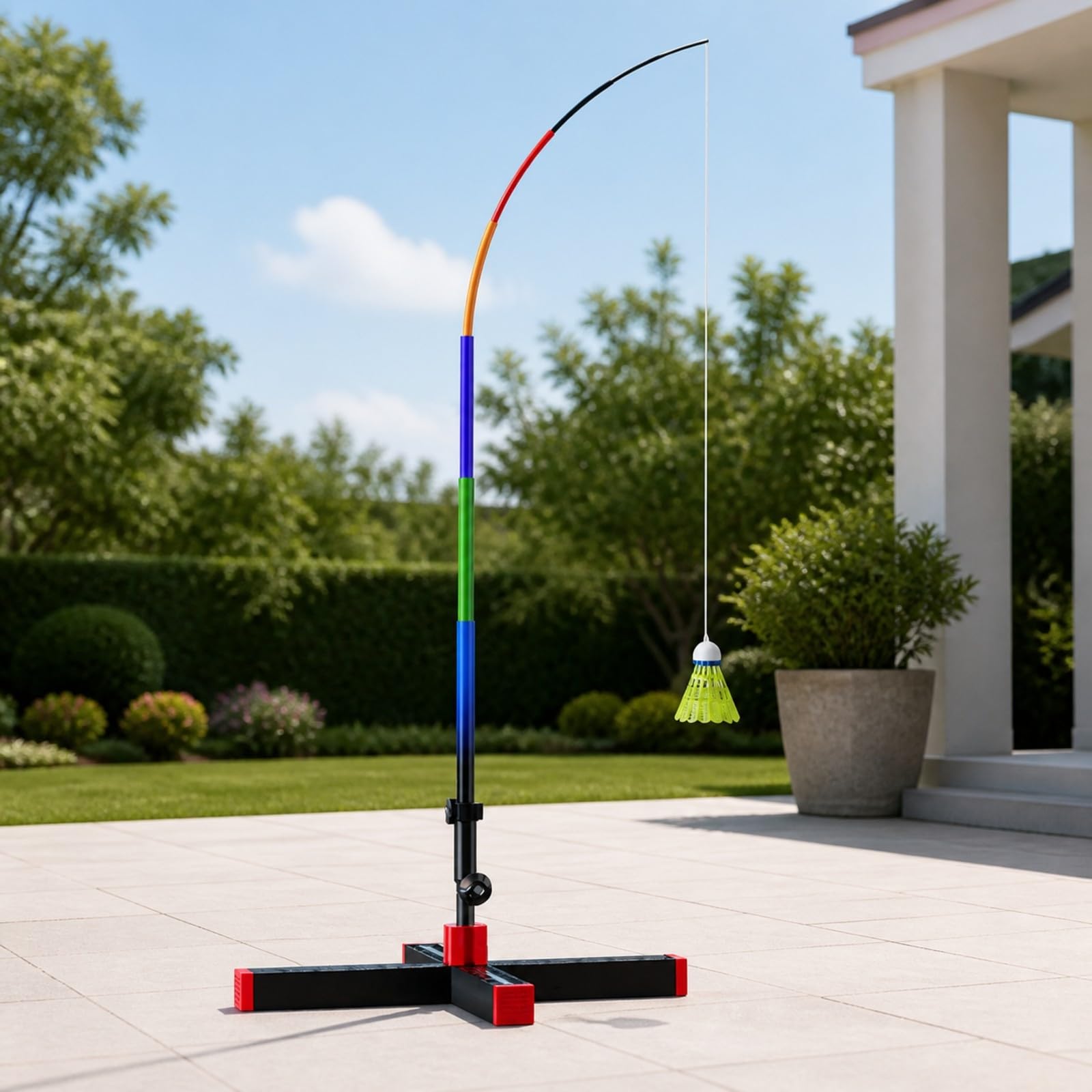 Milageto Rimbalzatore da Bminton con Base Autoportante Attrezzatura Sportiva Resistente Attrezzo Sportivo per Casa, Giardino, Cortile