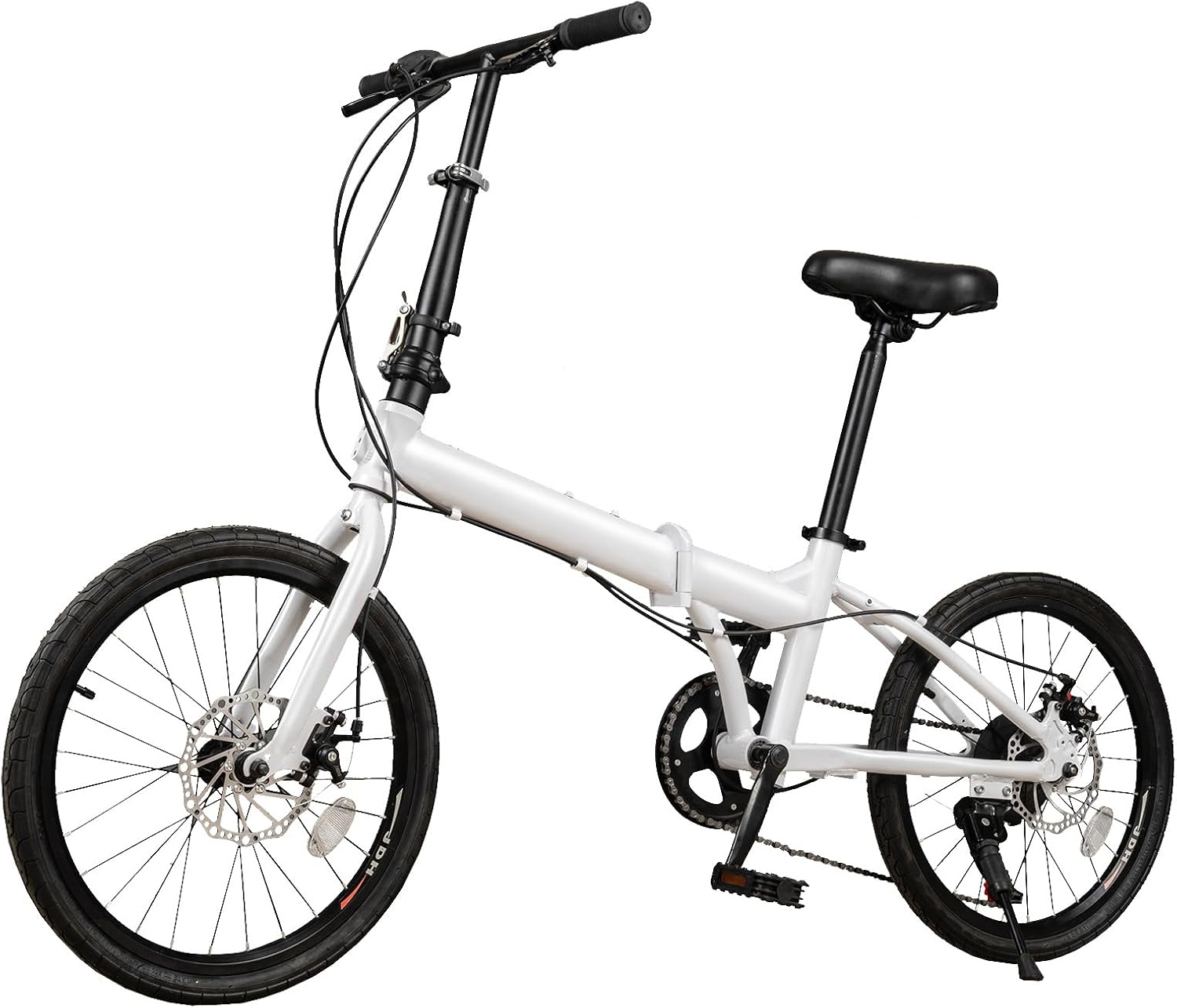 Foldable Bike, 20” Folding Bike for Adults, Portable Commute Bike with 7 Speed Gear with Dual Disc Brakes Bicycles Light-Weight Bike Suitable for Men Riding, Women Riding