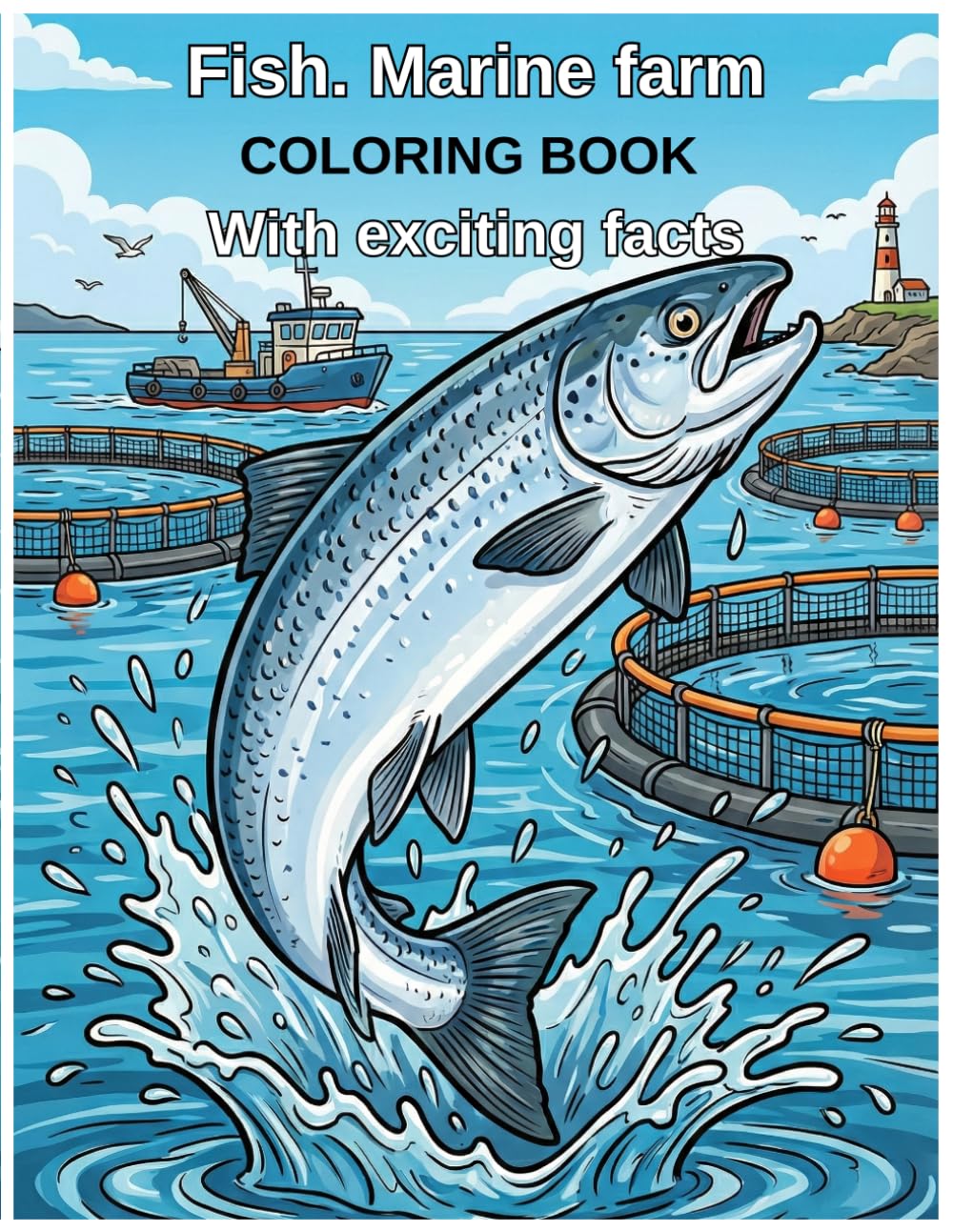 Fish. Marine farm coloring book with exciting facts (Farms of the world coloring books with exciting facts)