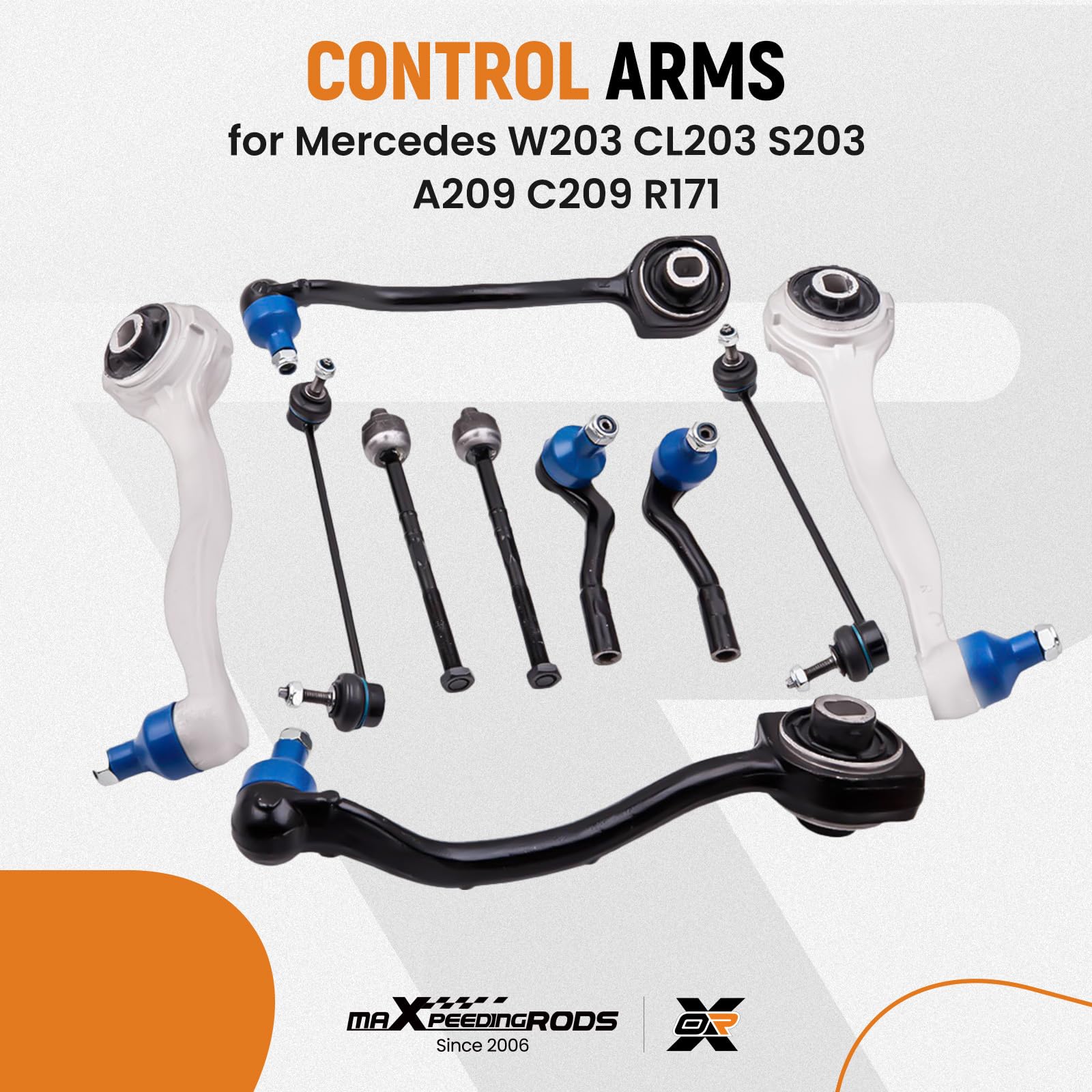 maXpeedingrods 10x Zestaw Wahaczy do Mercedes C‑Klasse W203/S203 | 2033303411, 2033302011, 2033303311, 2033301911, 2033303911, 2033303511, 2033301611, 2033300111