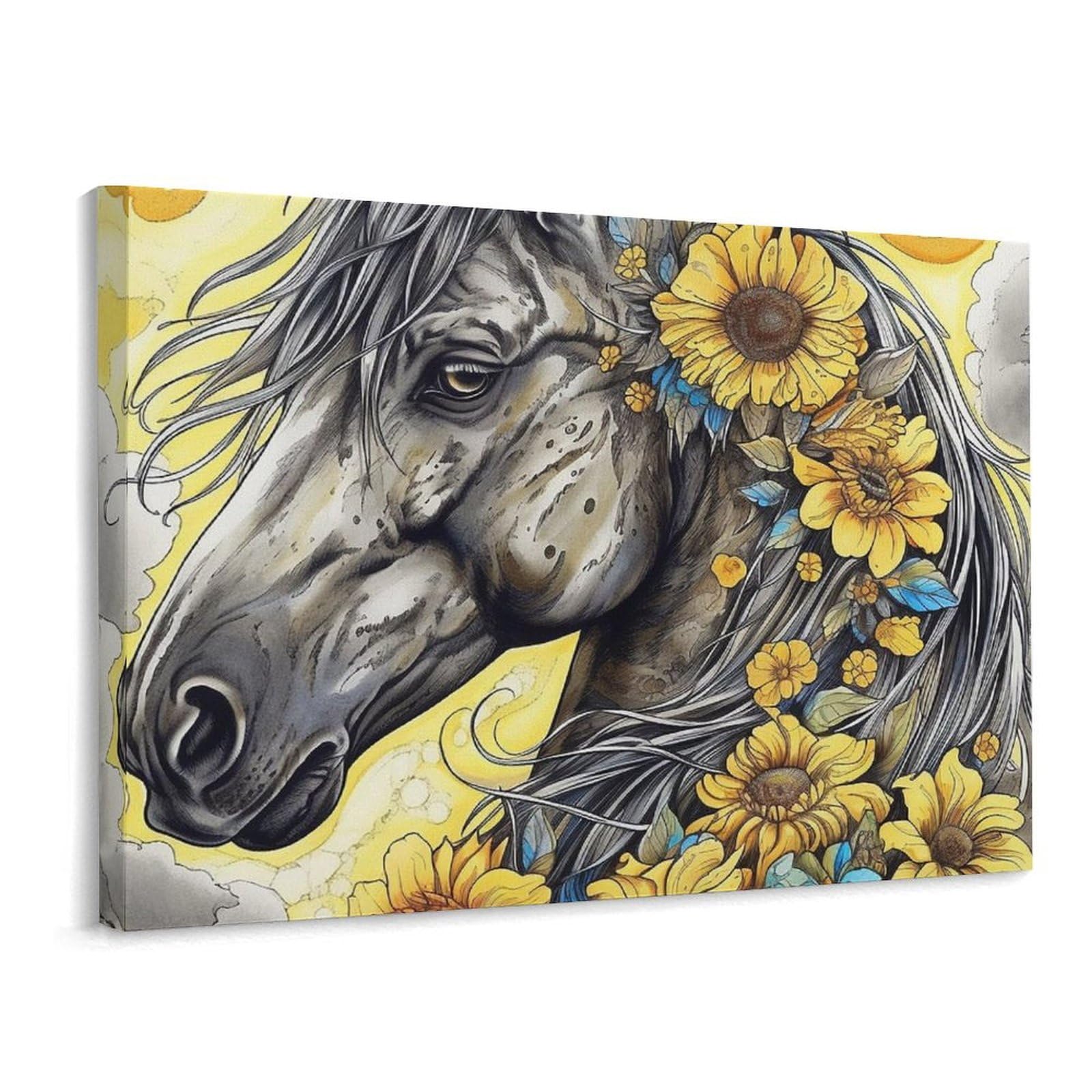 MXDLKSWPOH Canvas Wall Art for Living Room Prints Aesthetic Poster Canvas Paintings Prints Sunny Wild Horse Pictures ArtWork Office Wall Decor Modern Abstract Wall Art for Bedroom Home Decor 30x40 Cm