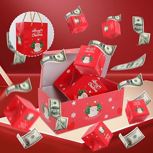Miniatura 7 de Caja de regalo sorpresa explosión  Cajas de regalo sorpresa de Feliz Navidad 2023, caja de regalo explosión para dinero y cumpleaños, caja de regalo