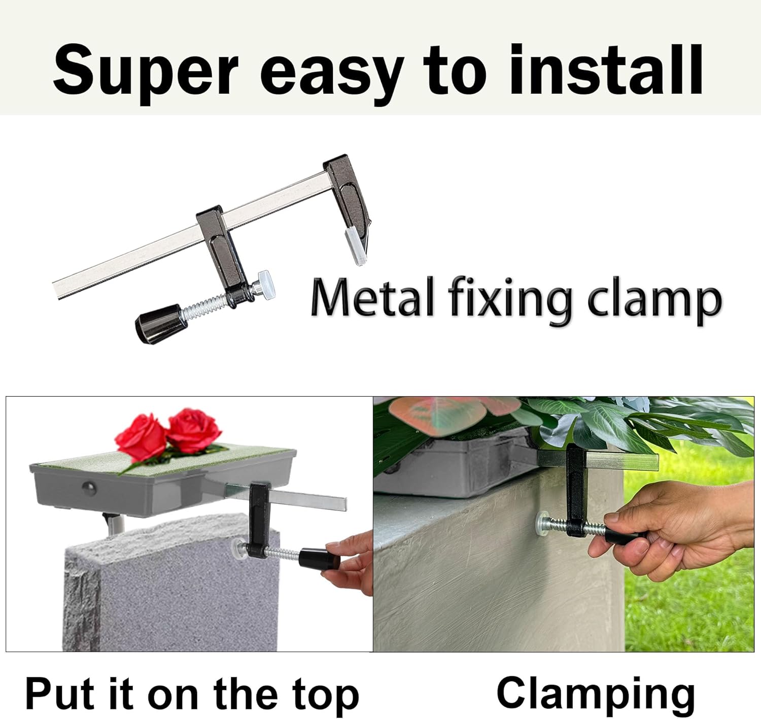 Never Blown Away! 2 Sets Cemetery Graves Saddle, Spring Headstones Tombstone Monument Saddles - Funeral Saddles Holder, Fits 3 to 8 Inches Gravestone, Cemetery Decoration Saddle, Gray(Patented)