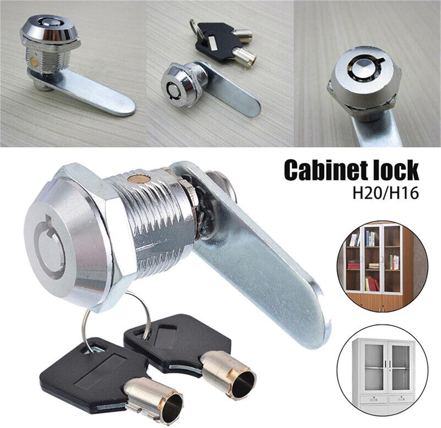 16/20/25/30mm Drawer Cabinet Locks 2 Keys Lock Furniture Hardwares Door for Letter Box 1Pcs(25mm)