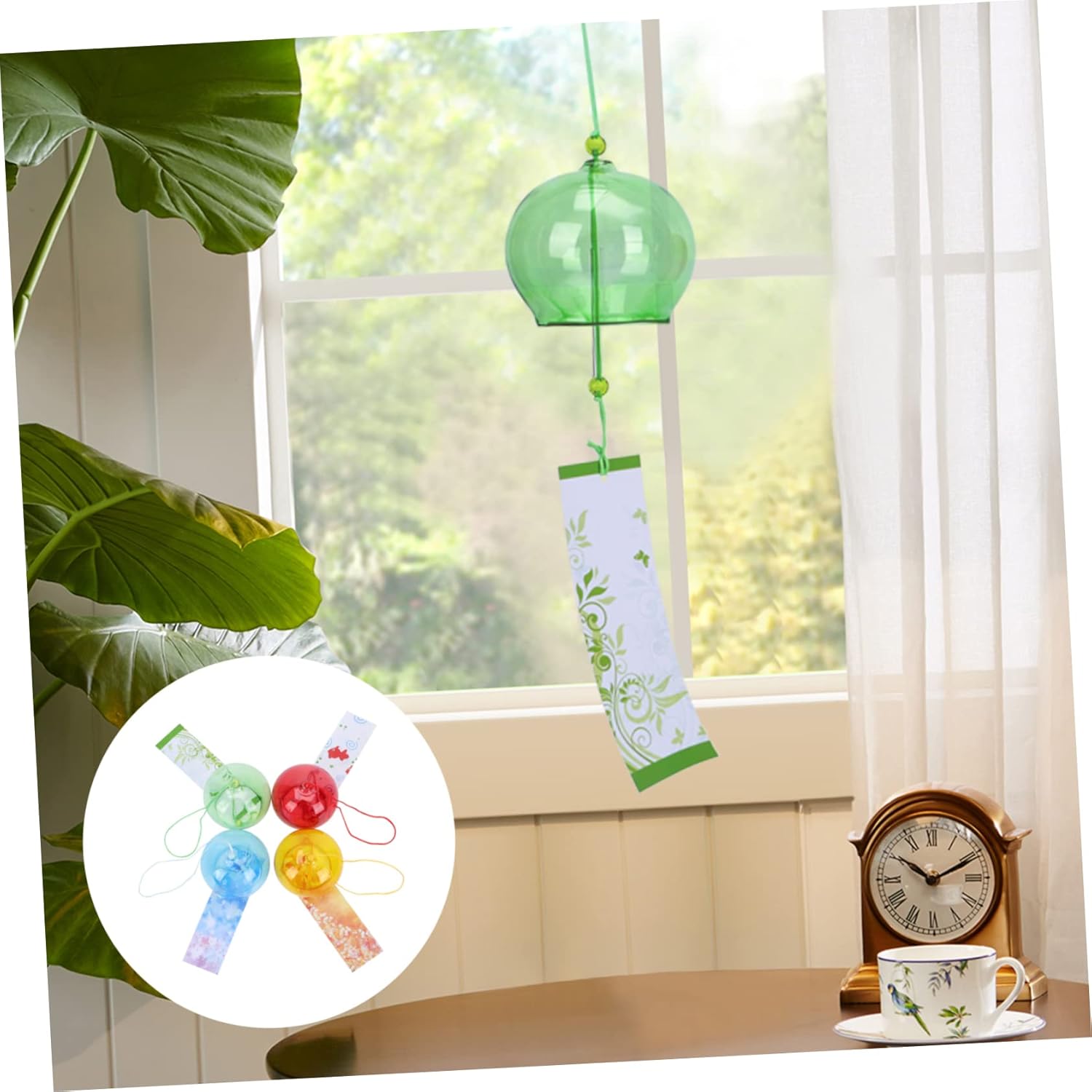 20個のガラス風鈴、手作り風鈴、風車、屋外吊り下げ装飾、屋外富士山風鈴吊り下げ紙、風鈴吊り下げ装飾、創造的な風鈴、絶妙な風鈴、カラフ