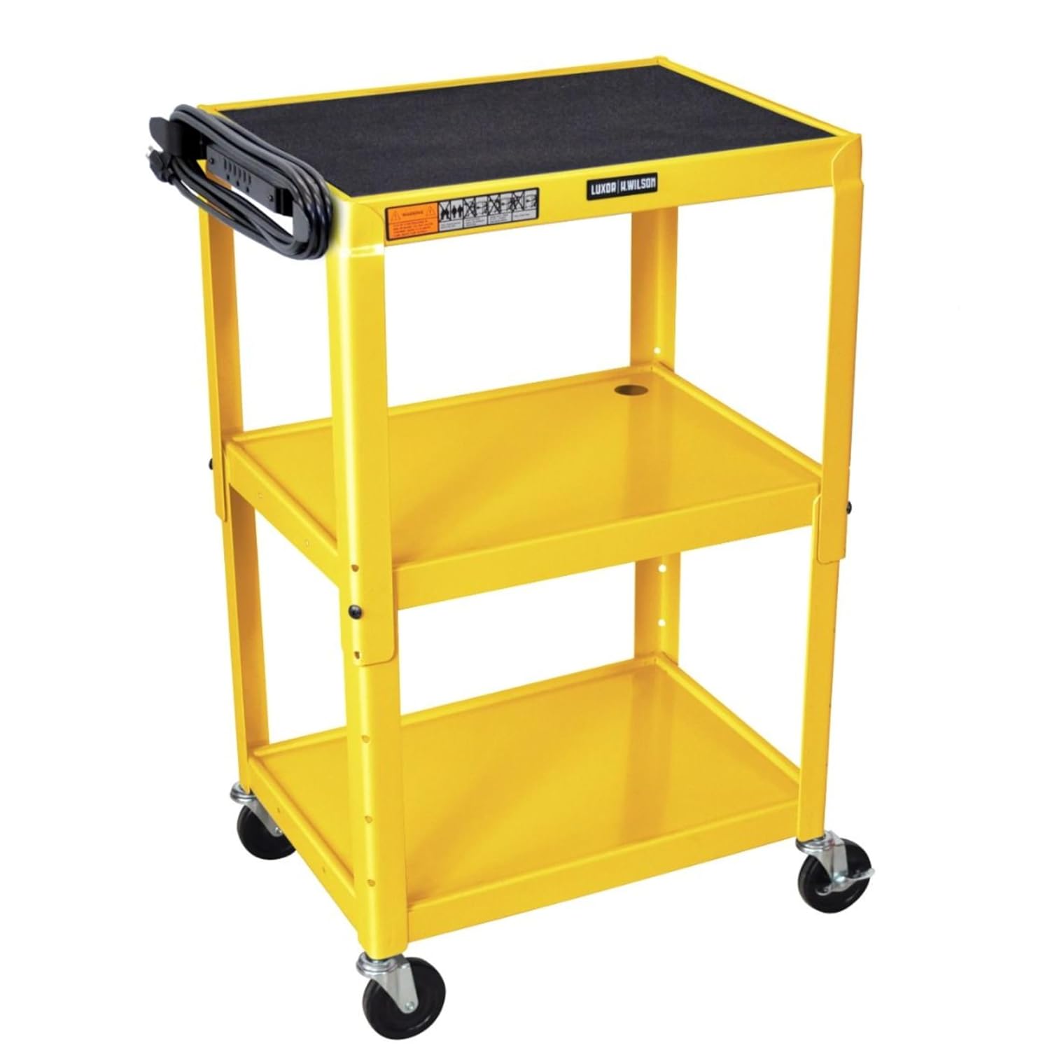 FSE 373-UCMT1-YW Adjustable-Height Steel Utility Cart - Yellow