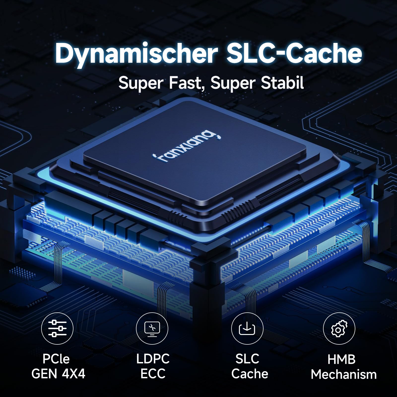 fanxiang Nvme SSD M.2 2280 500GB Interne Festplatte mit Kühlkörper PCIe 4.0, 4800MB/s Lesen, 2400MB/s Schreiben, für Gaming, Videoschnitt, Kompatibel mit Desktop, Spielekonsole (S660)